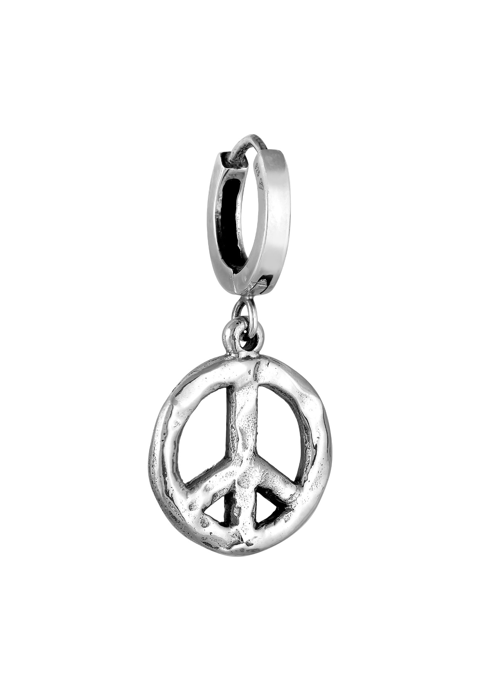 HAZE & GLORY Paar Creolen »Ohrringe Creolen Peace Frieden Used 925 Sterling Silber«