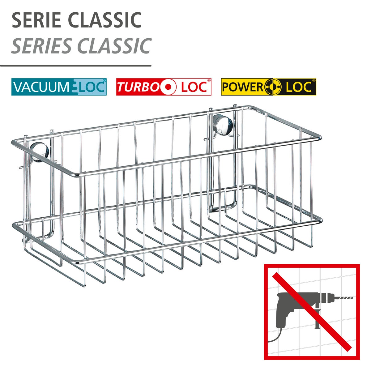 WENKO Badregal »Classic«, zur Wandmontage, aus verchromtem Stahl