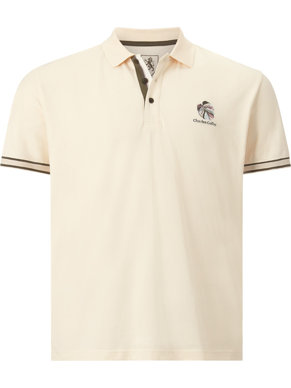 Charles Colby Poloshirt »Poloshirt EARL KAHEDIN«, (1 tlg.), mit Blatt-Stickerei