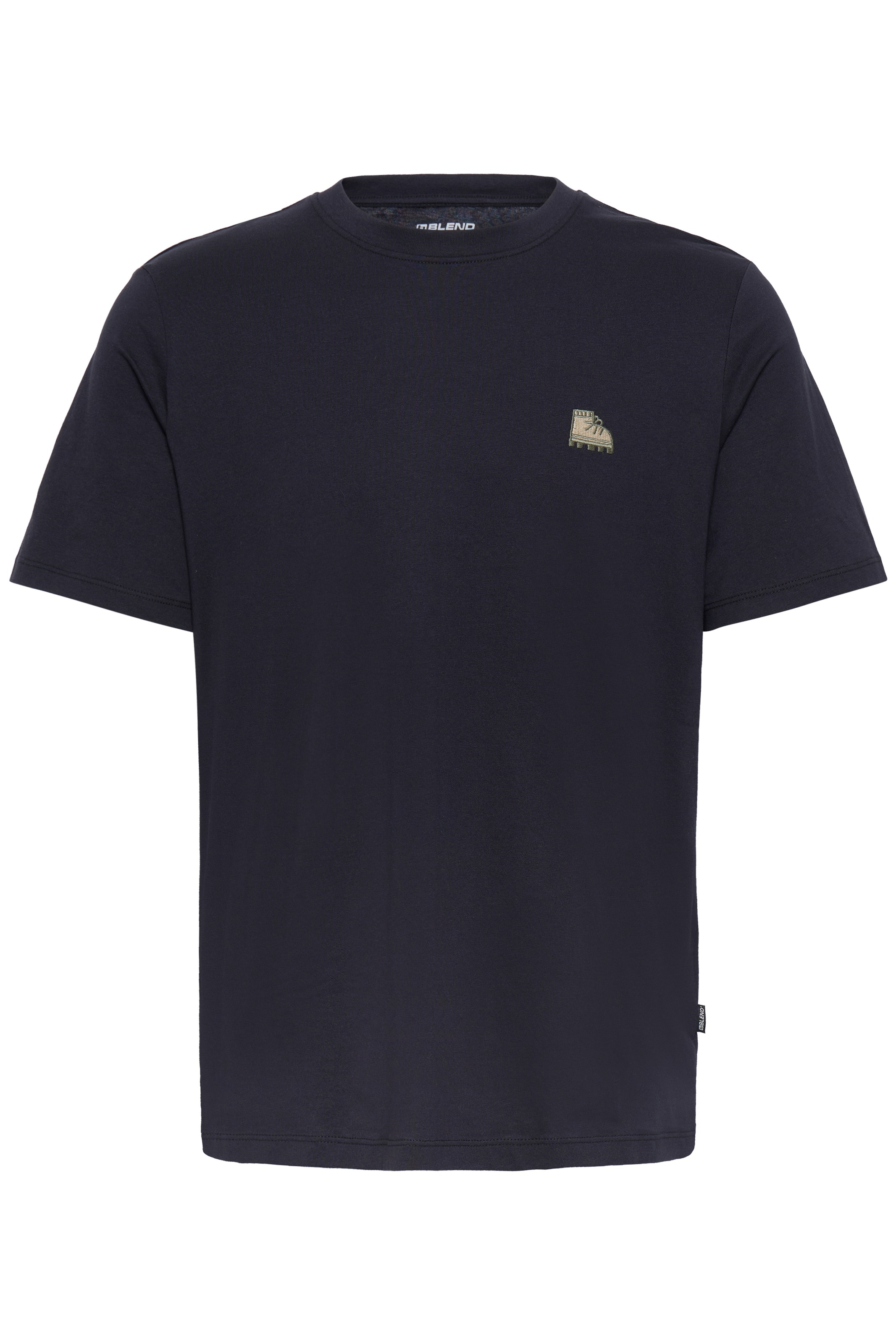 Blend Rundhalsshirt »BHLOGAN  S/S EMB TEE« Baumwolle, regular fit