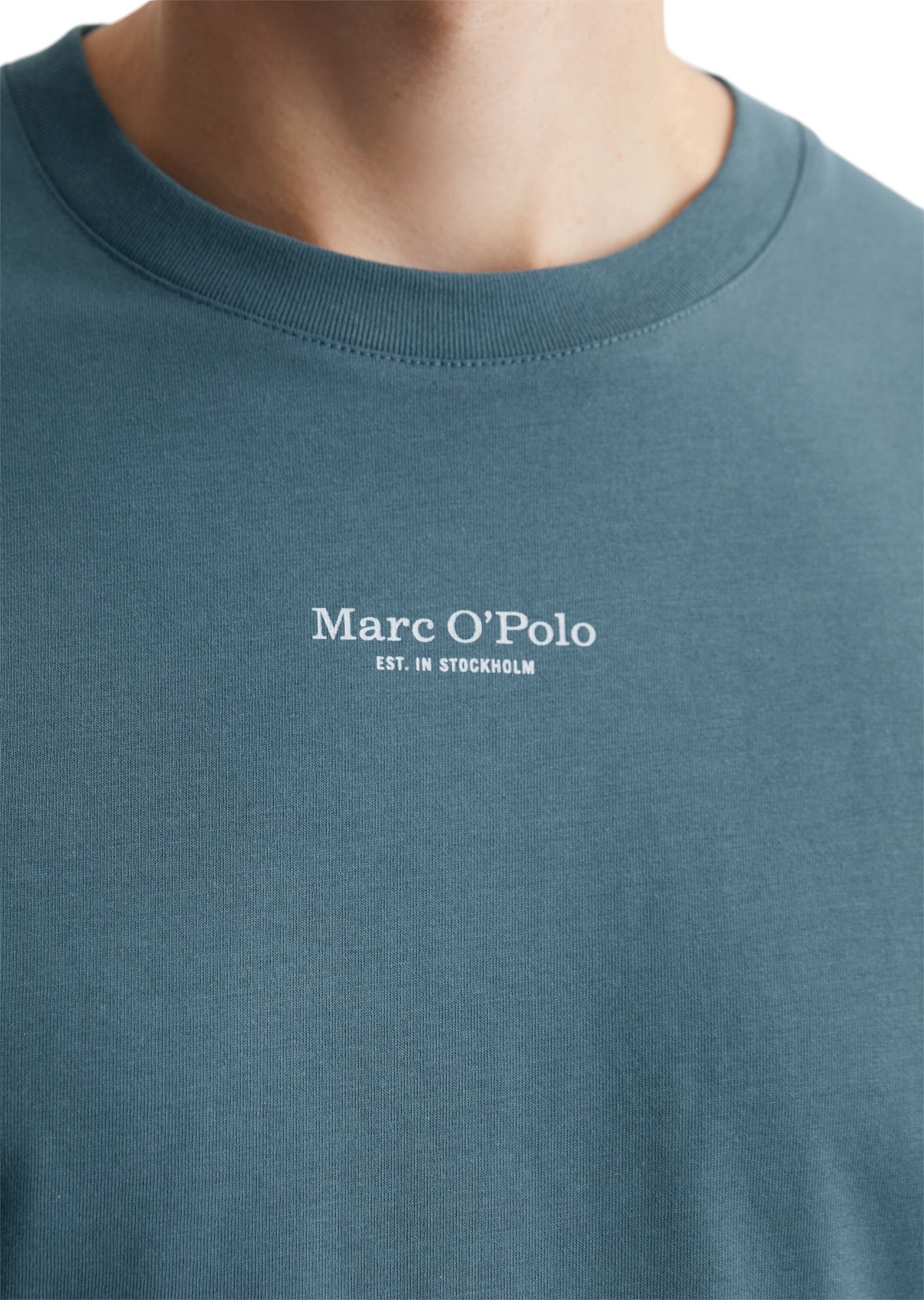 Marc O'Polo T-Shirt, ein kleines, dezentes Logo in Kontrastfarbe ziert die Brust
