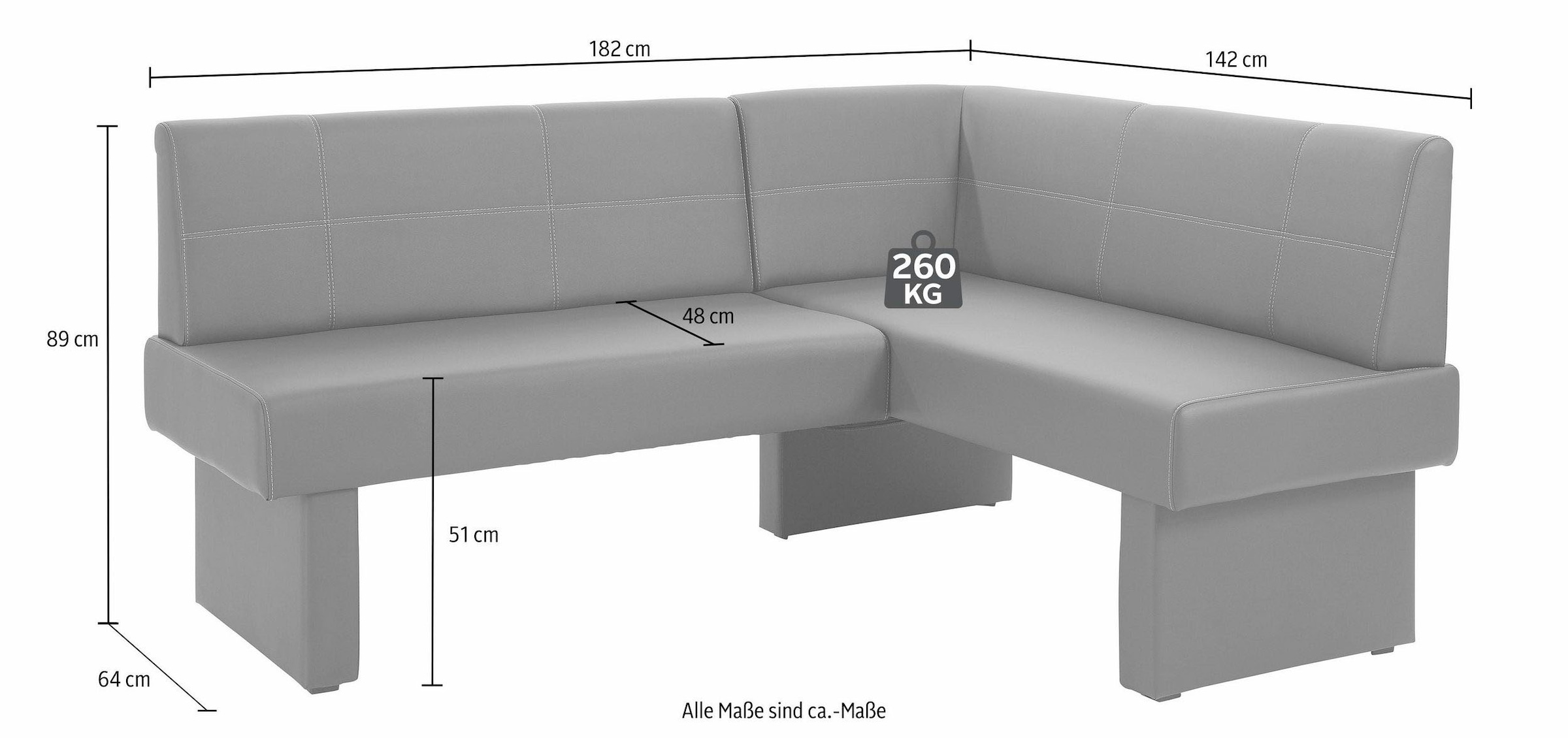 Home affaire Eckbank »Nils« Sitz und Rücken gepolstert, verschiedene Qualitäten