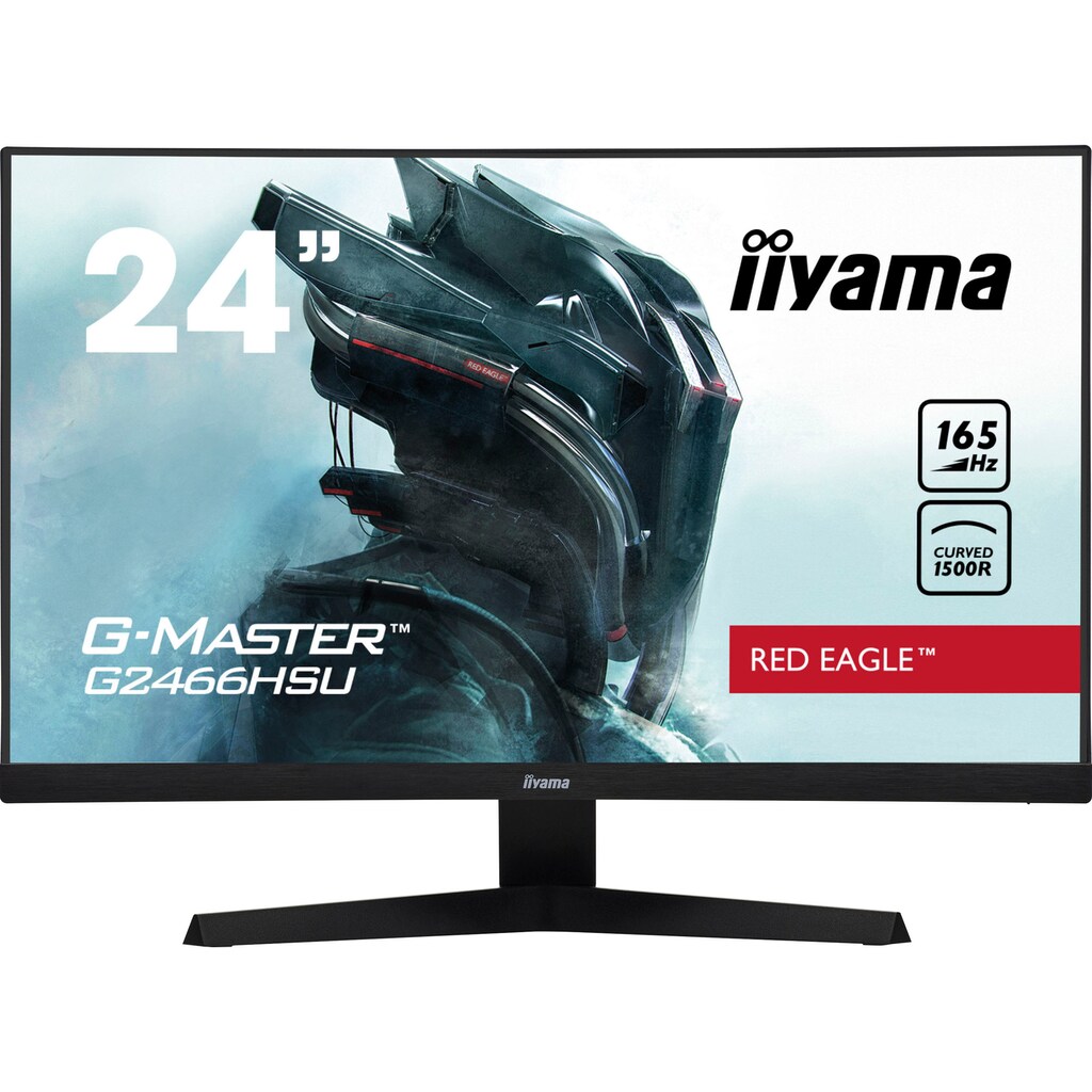 Iiyama Curved-Gaming-Monitor »G-MASTER G2466HSU-B1«, 60 cm/24 Zoll, 1920 x 1080 px, Full HD, 1 ms Reaktionszeit, 165 Hz