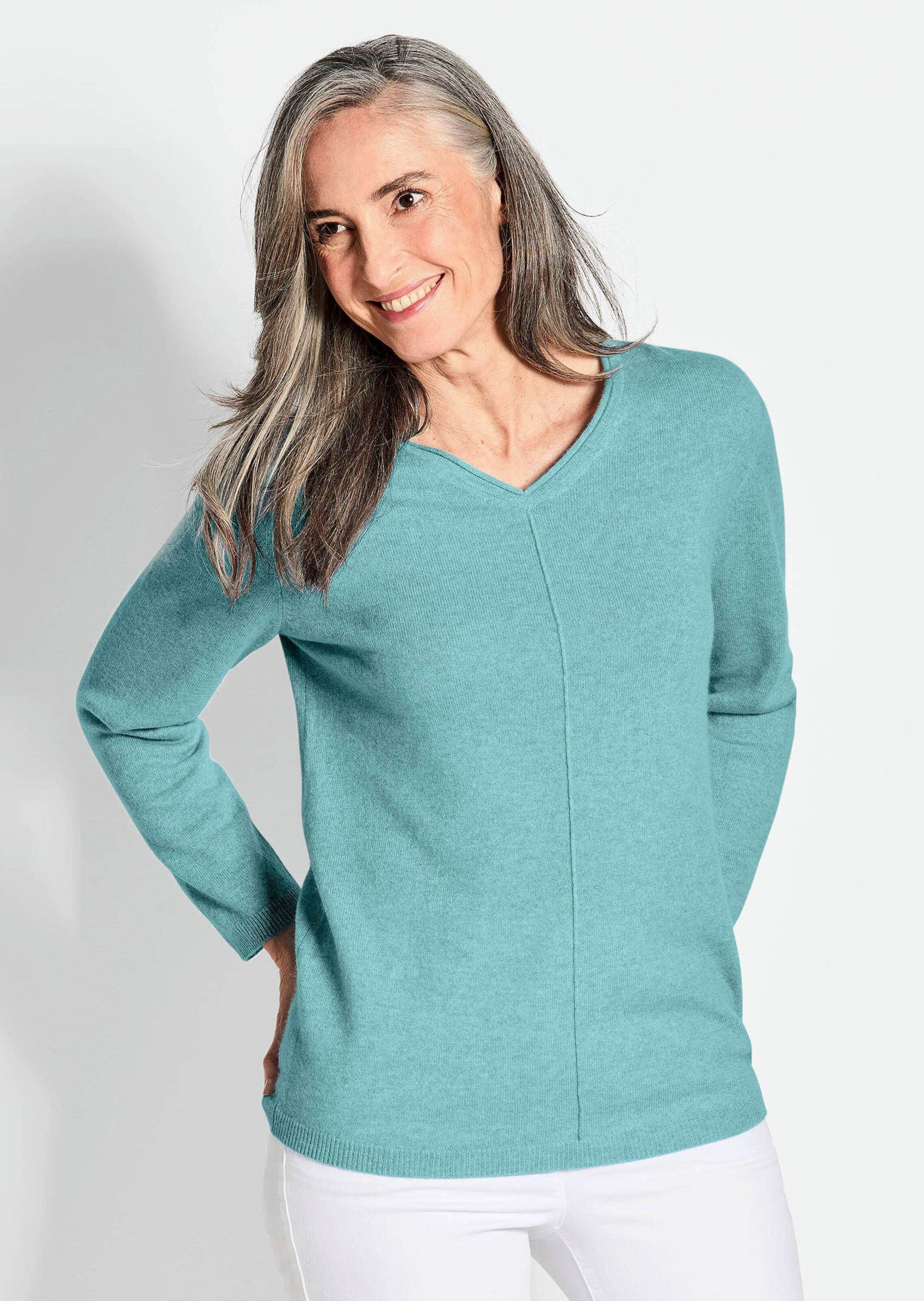 GOLDNER Strickpullover »Kaschmirpullover mit V-Ausschnitt«