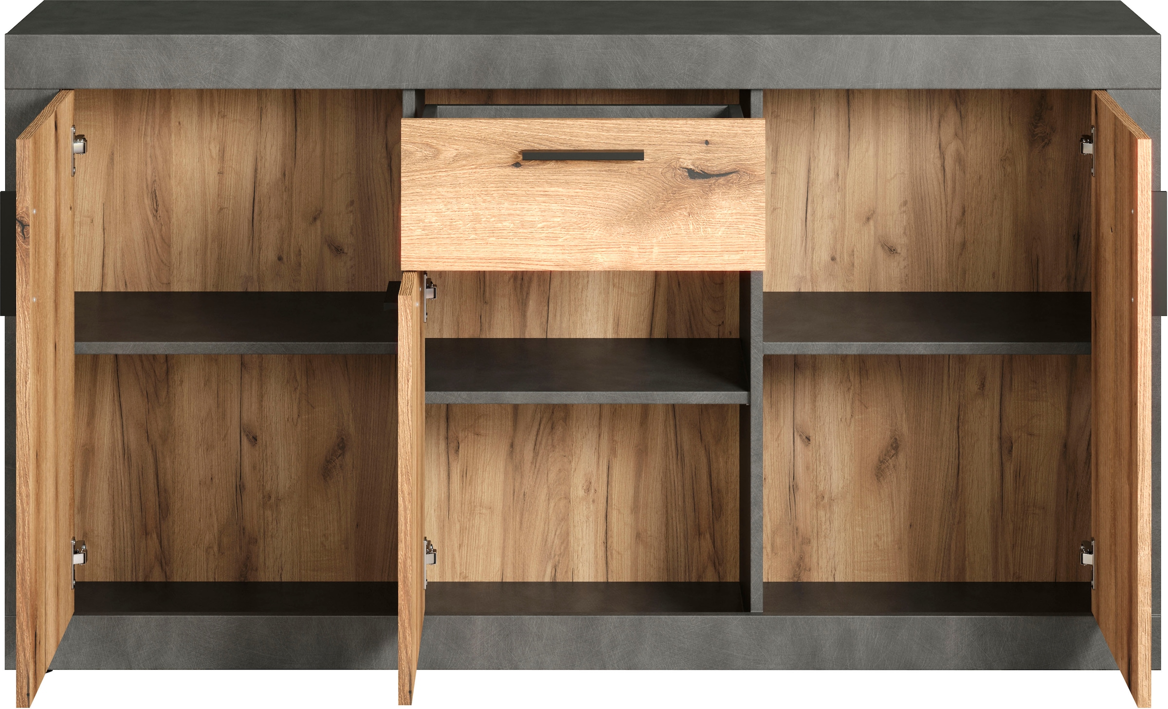 INOSIGN Sideboard »Bergen«, (Packung, 1 St.), Sideboard mit 3 Türen & 1 Schublade - (B/T/H) 149/40/83 cm