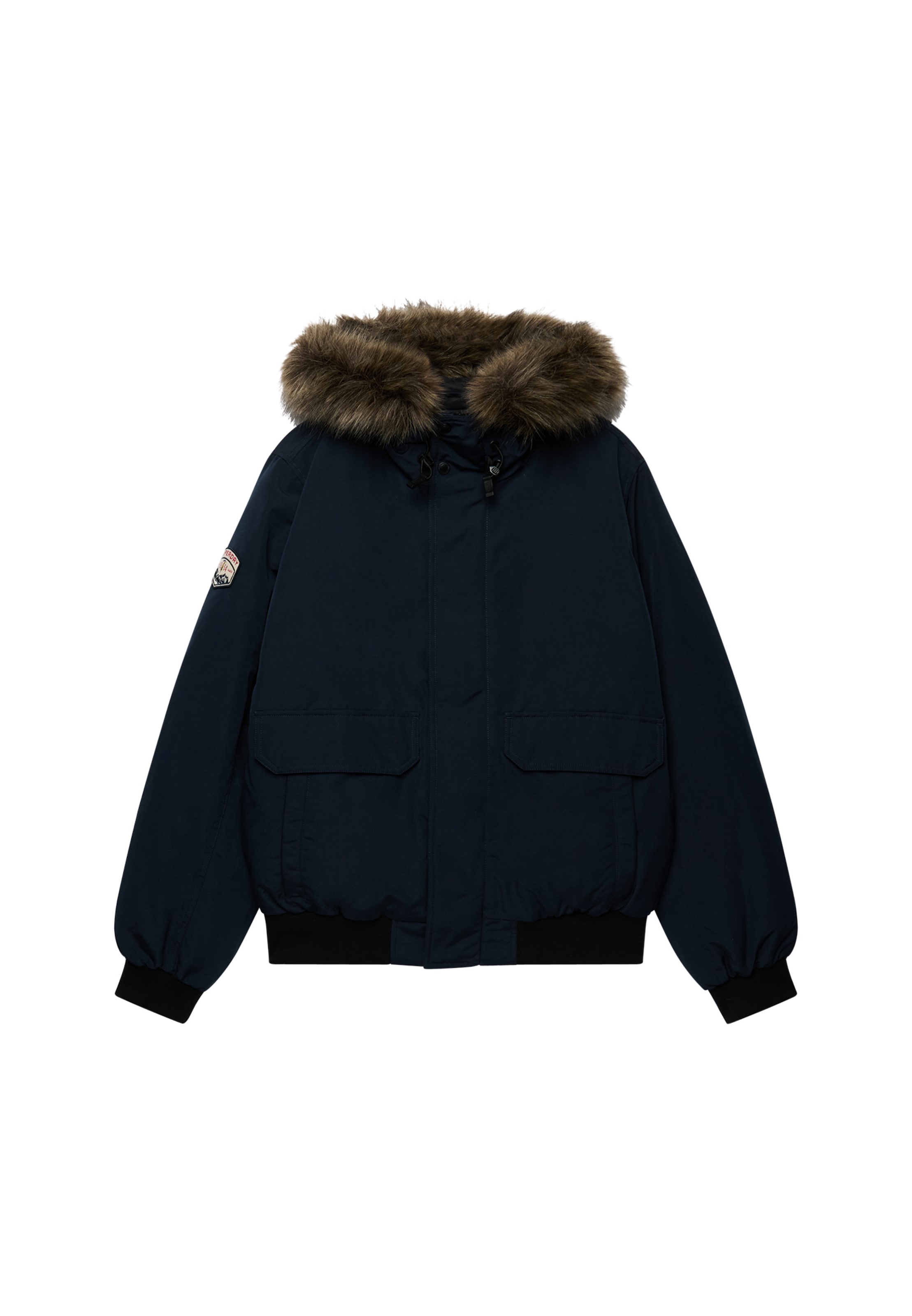 Superdry Bomberjacke »FAUX FUR EVEREST BOMBER JACKET« mit Kapuze Kunstfaser, relaxed fit