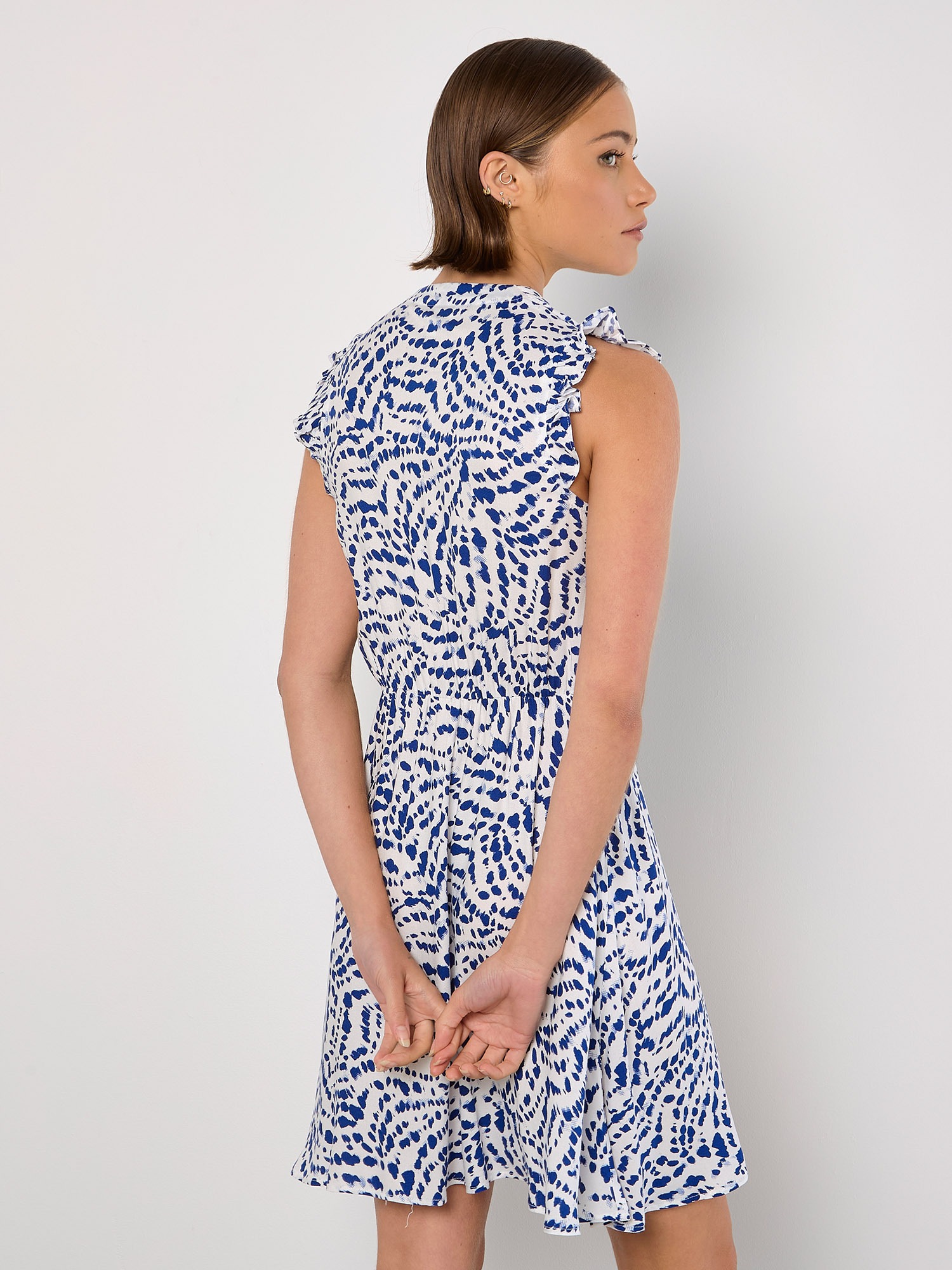 Apricot Druckkleid »Minikleid« mit Rüschen
