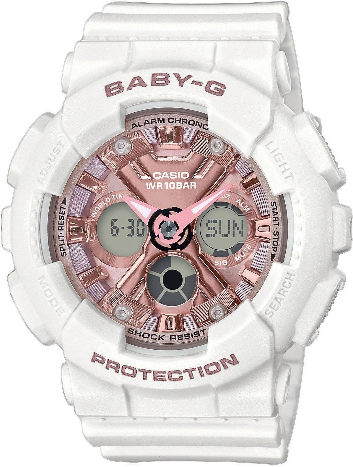 CASIO BABY-G Chronograph »BA-130-7A1ER«, Quarzuhr, Armbanduhr, Damenuhr, digital, Stoppfunktion, Weltzeit