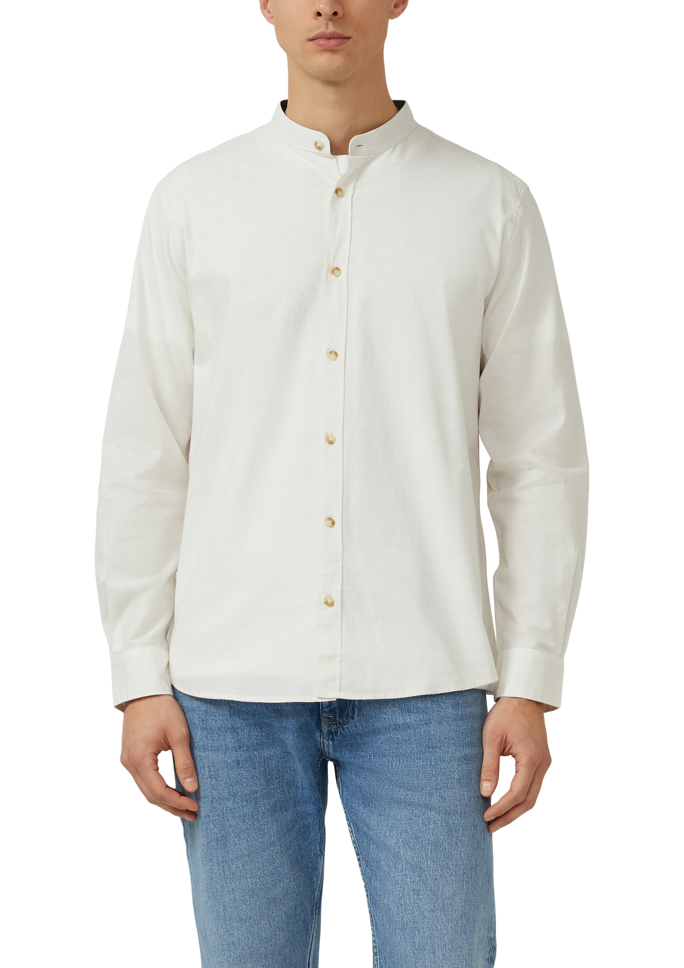 s.Oliver Langarmhemd mit Stehkragen und Knopfleiste