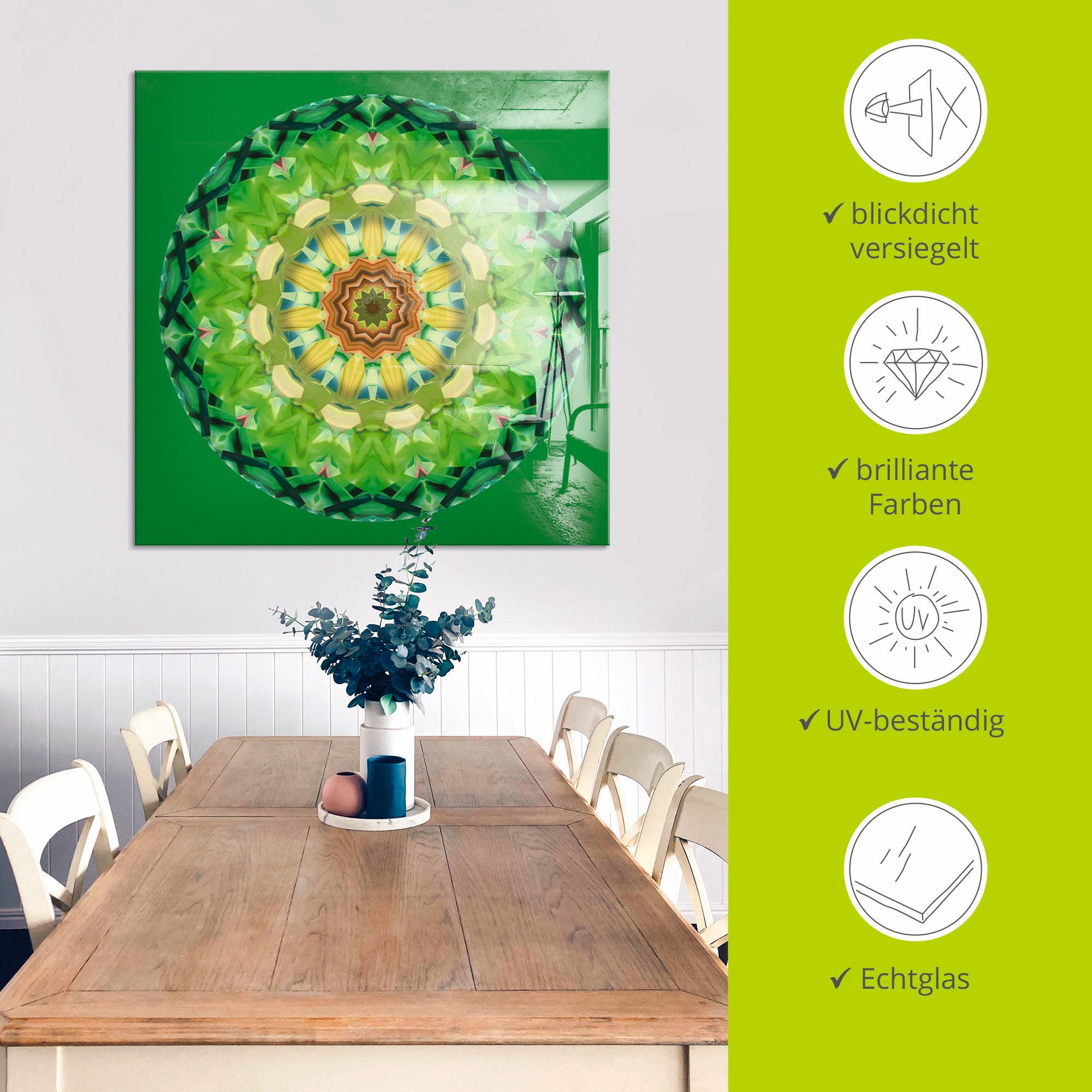 Artland Glasbild »Mandala II«, Muster, (1 St.), in verschiedenen Größen