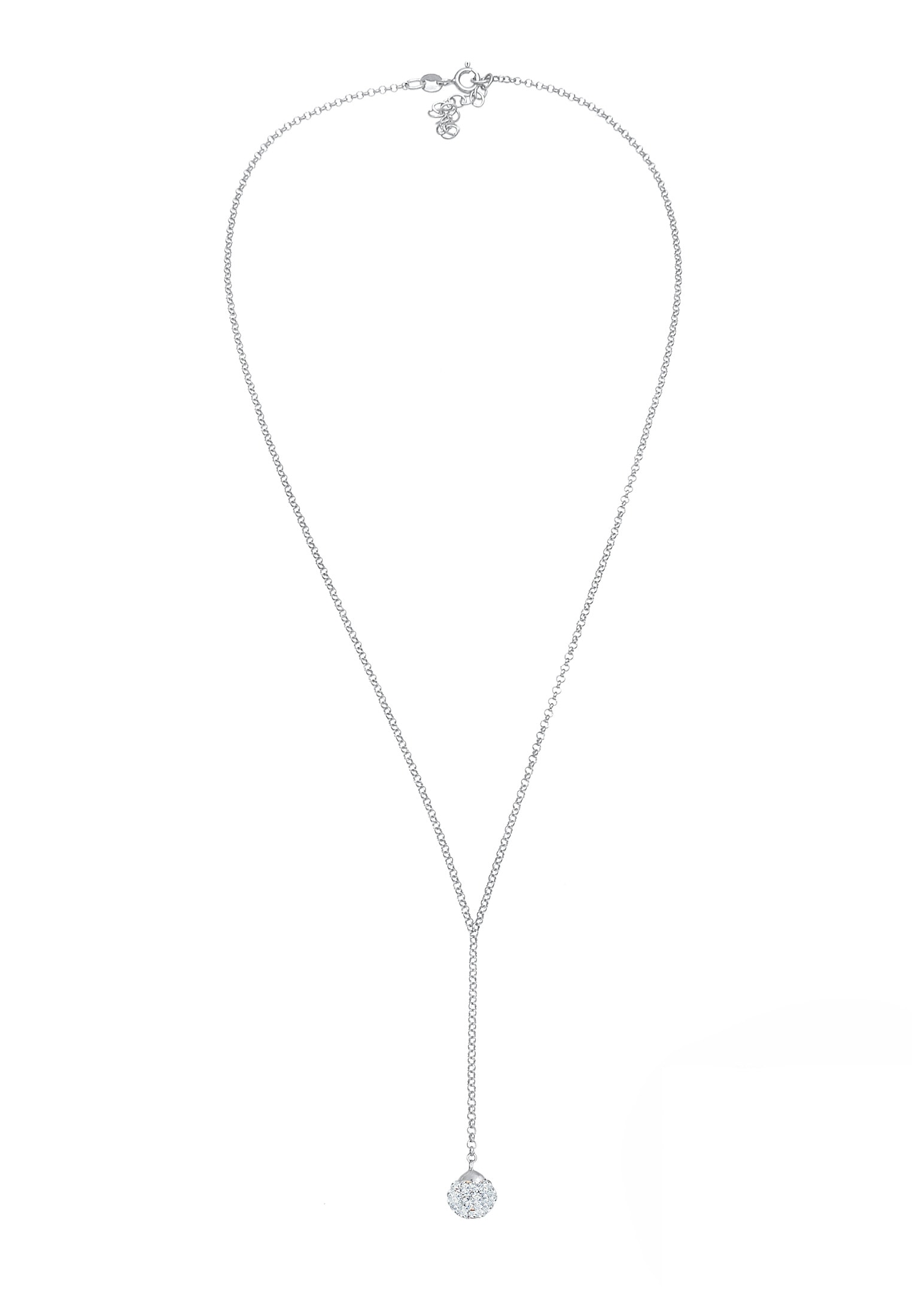 Elli Silberkette »Halskette Y-Kette Kugel 925 Silber, mit Kristallen von Swarovski®«