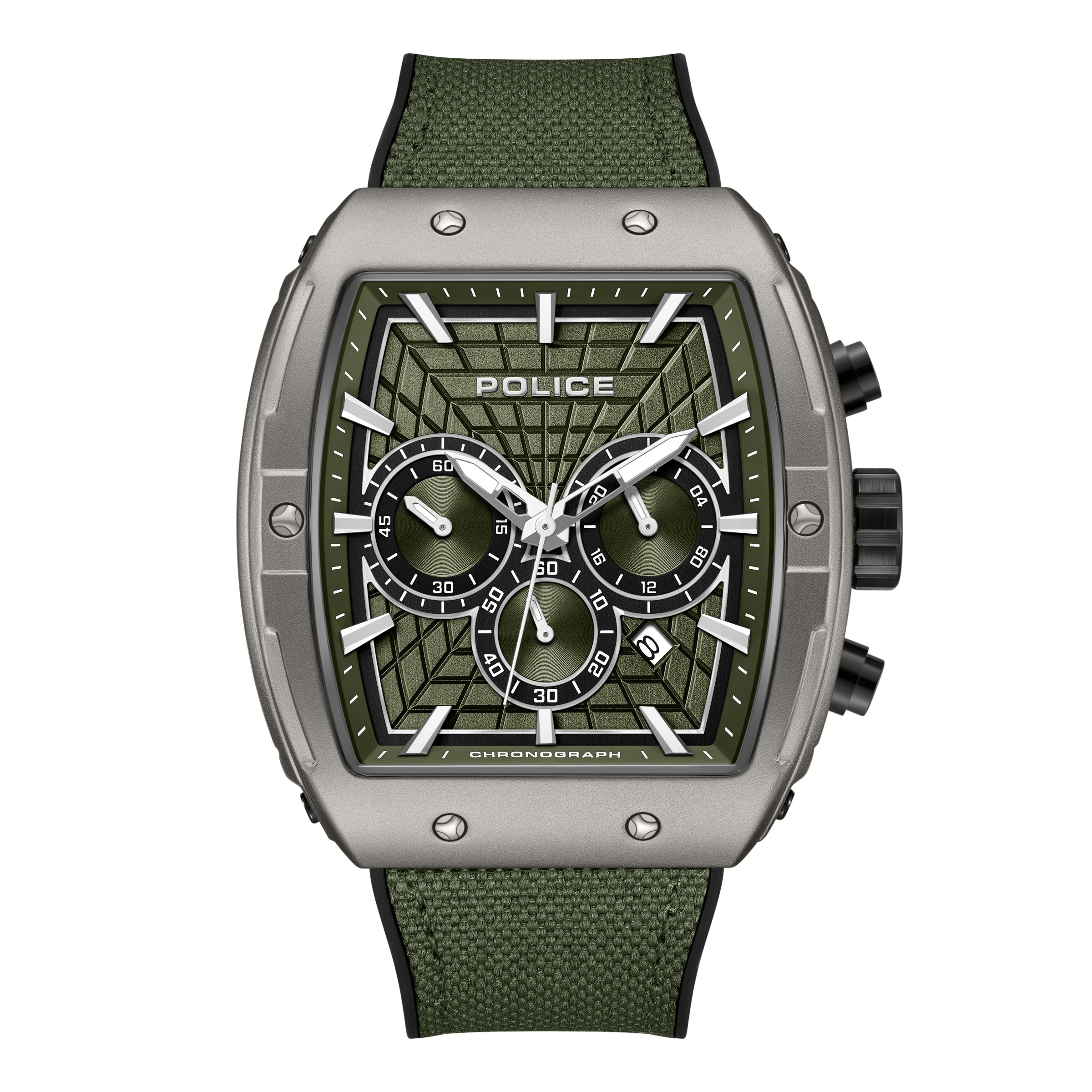 Police Chronograph »Coswig« Quarzuhr, Armbanduhr, Herrenuhr, Silikonarmband, analog, Tag