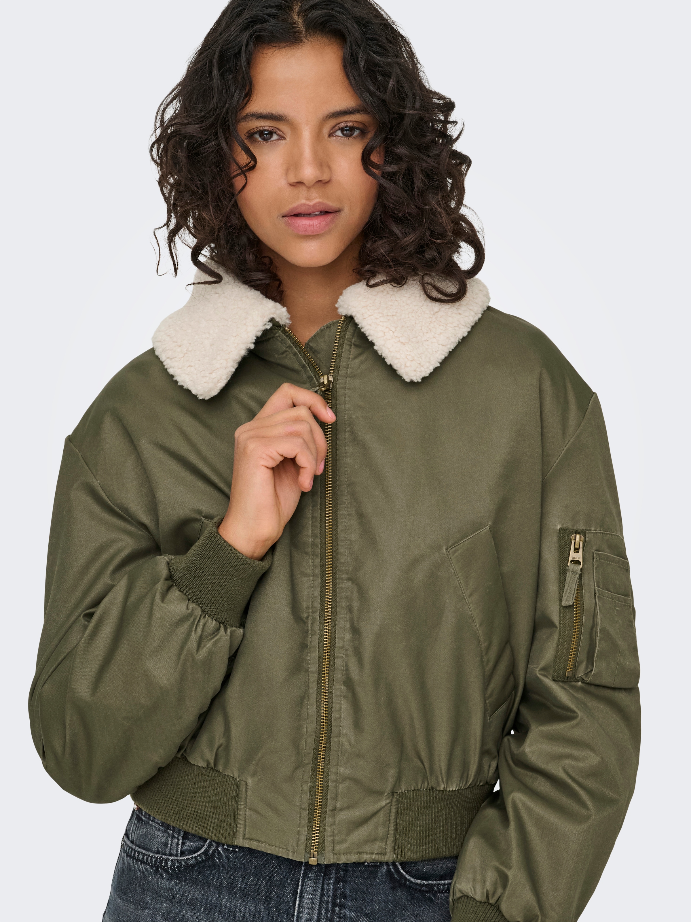 ONLY Bomberjacke »ONLSURI LIFE WASHED BOMBER CC OTW« ohne Kapuze