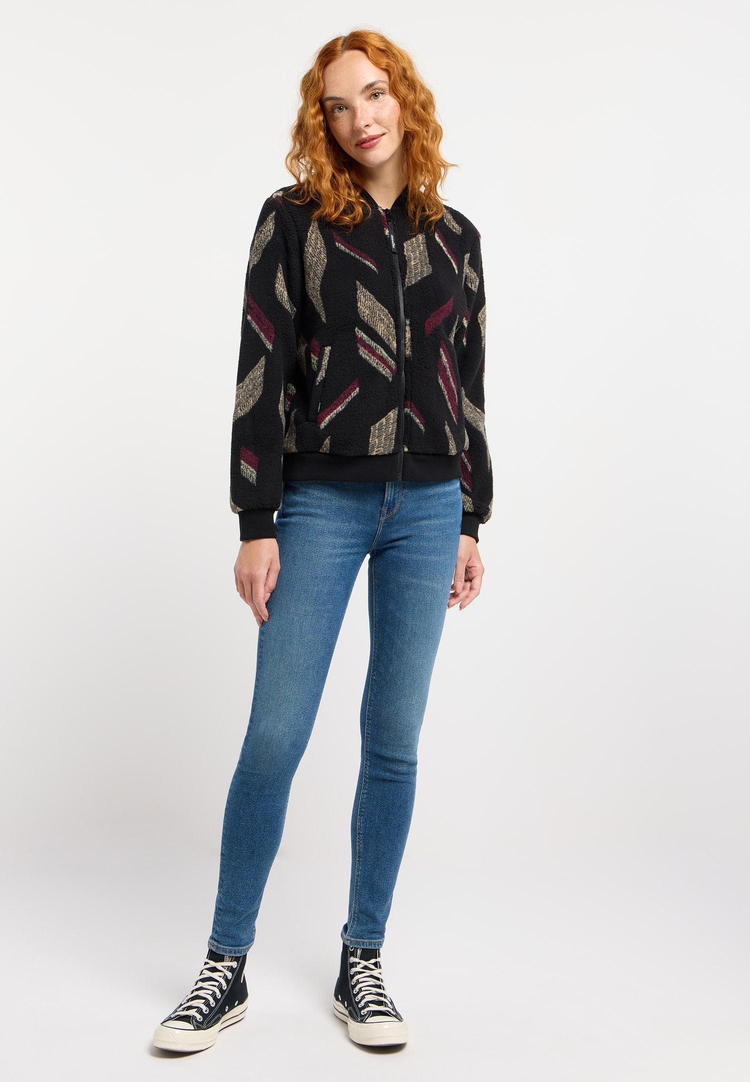 Ragwear Fleecejacke »CAIRRO PRINT« mit Reißverschluss, aus Kunstfaser und Fleece, Basic Passform