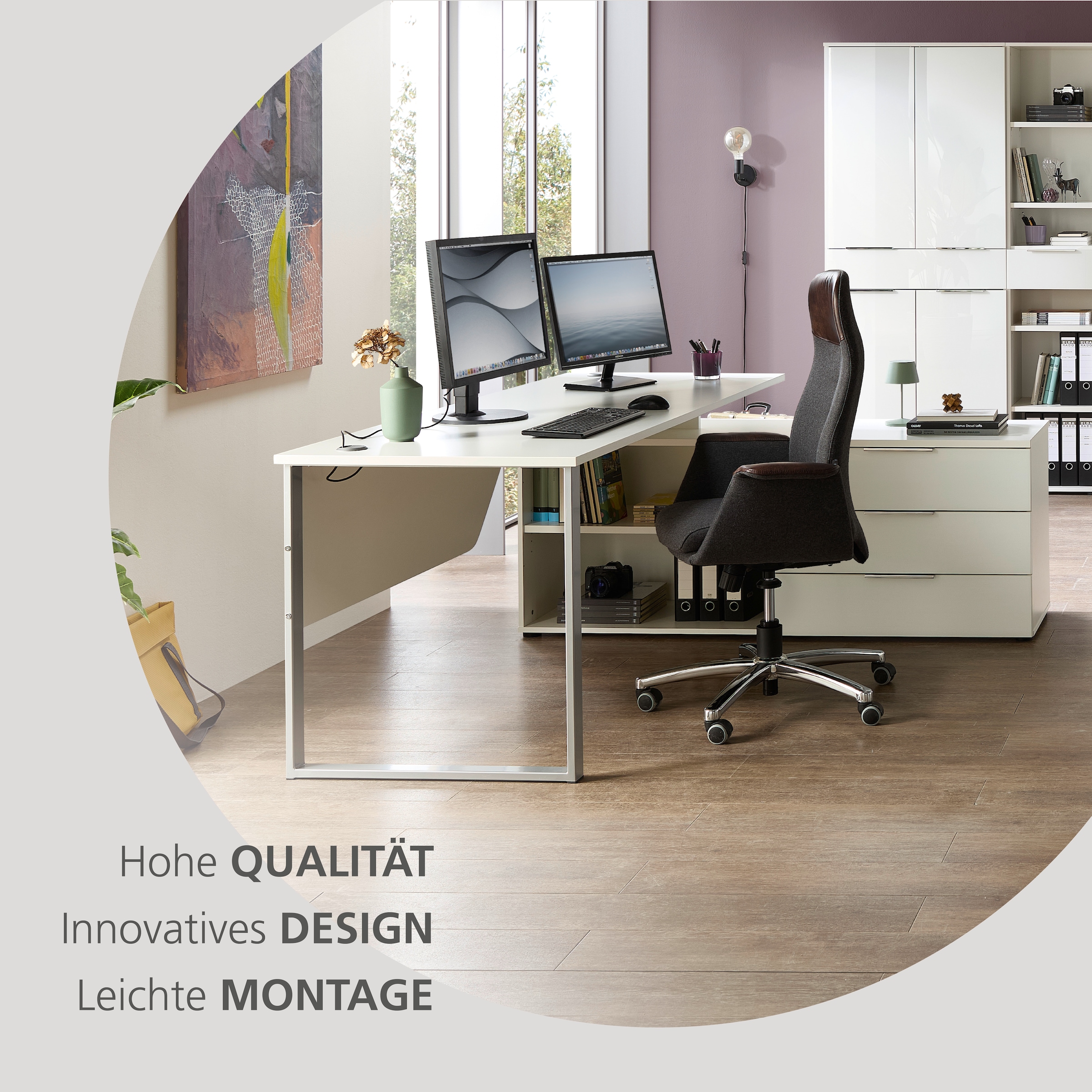 Innostyle Schreibtisch »Schreibtisch Santorin, 180/77/160 cm ( B/H/T)« 1 Stk. tlg.