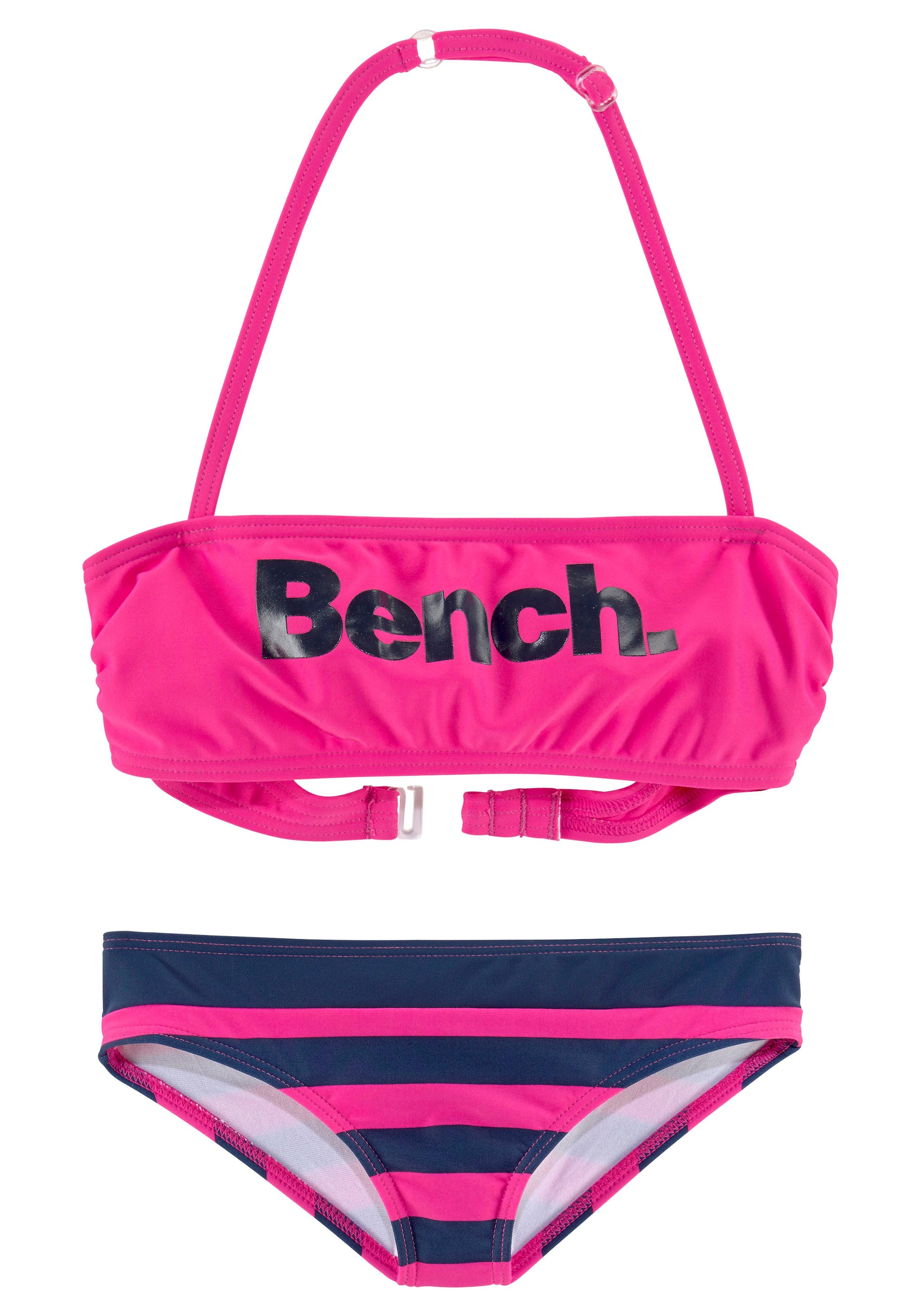 Bandeau-Bikini, mit großem Logoprint