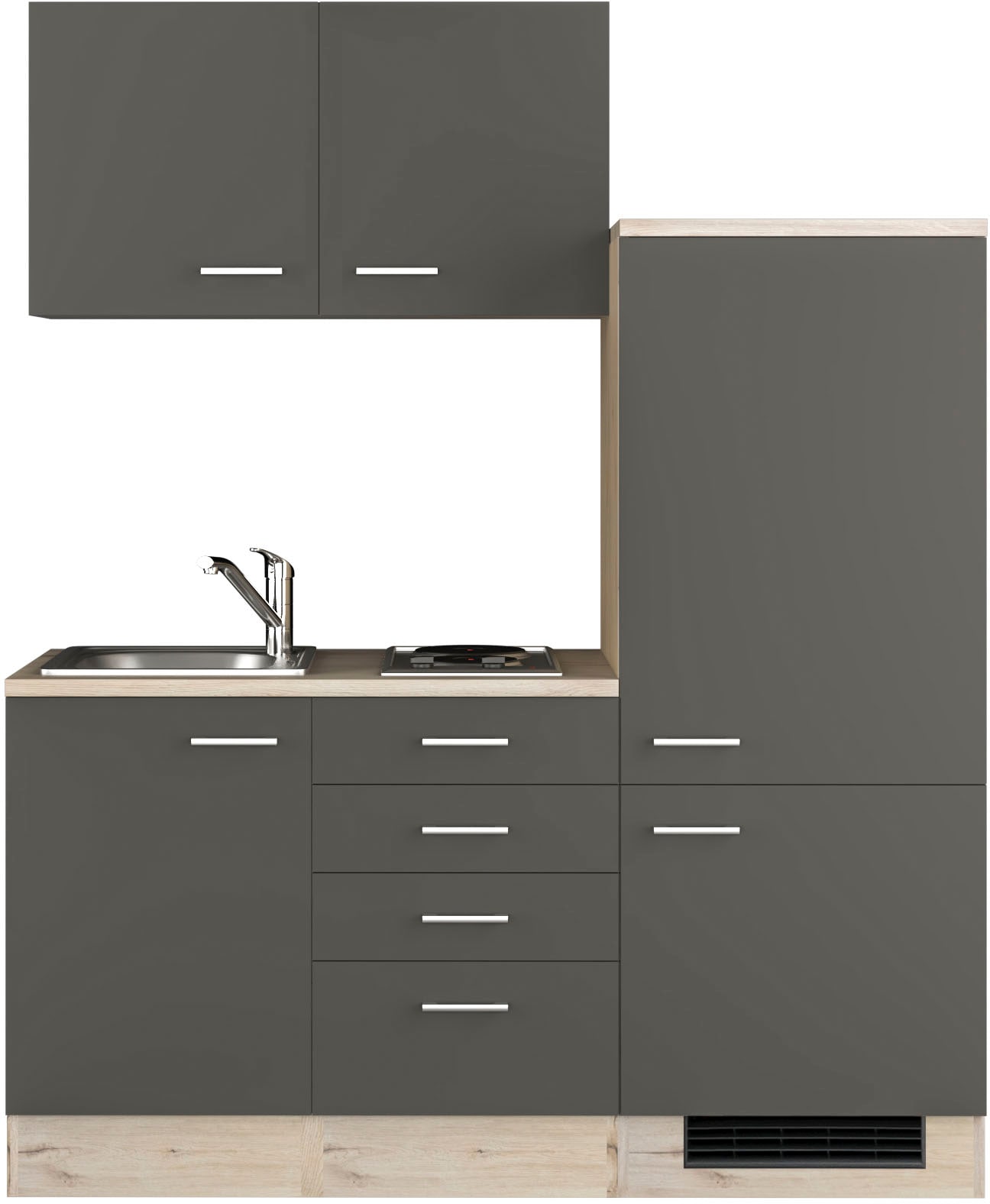 Flex-Well Küche »Morena«, Gesamtbreite 160 cm, mit Einbau-Kühlschrank,  Kochfeld und Spüle, etc. online bei OTTO