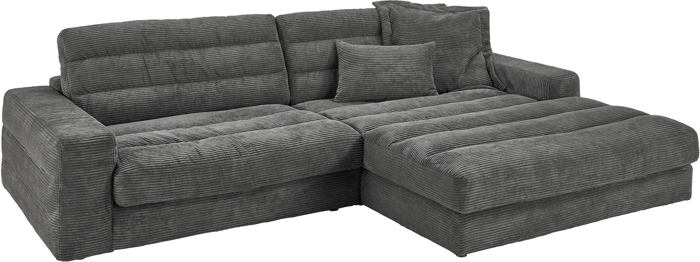 Ecksofa »Stripes Mega-Sofa, bequem und komfortabel, L-Form«, Lose Rückenkissen, mit...