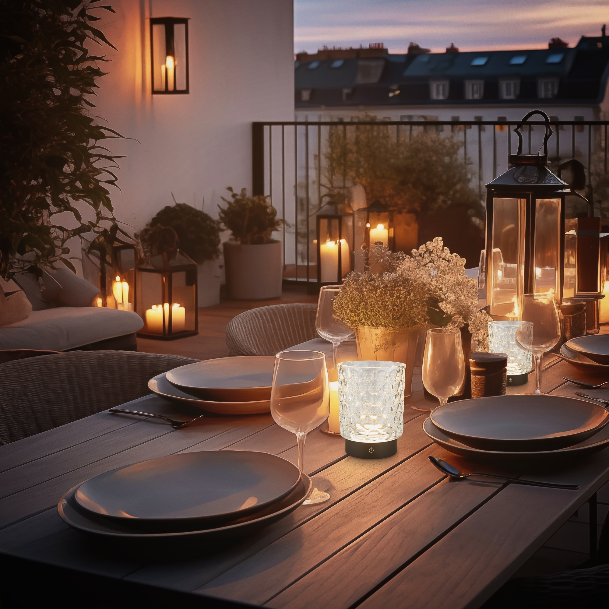 Briloner Leuchten LED Außen-Tischleuchte »SUNORA« LED-Board 2 Stk. Warmweiß kabellos 15 x 11 cm Klar 2W Wohnzimmer Flur Outdoor Aussen 2er-Set
