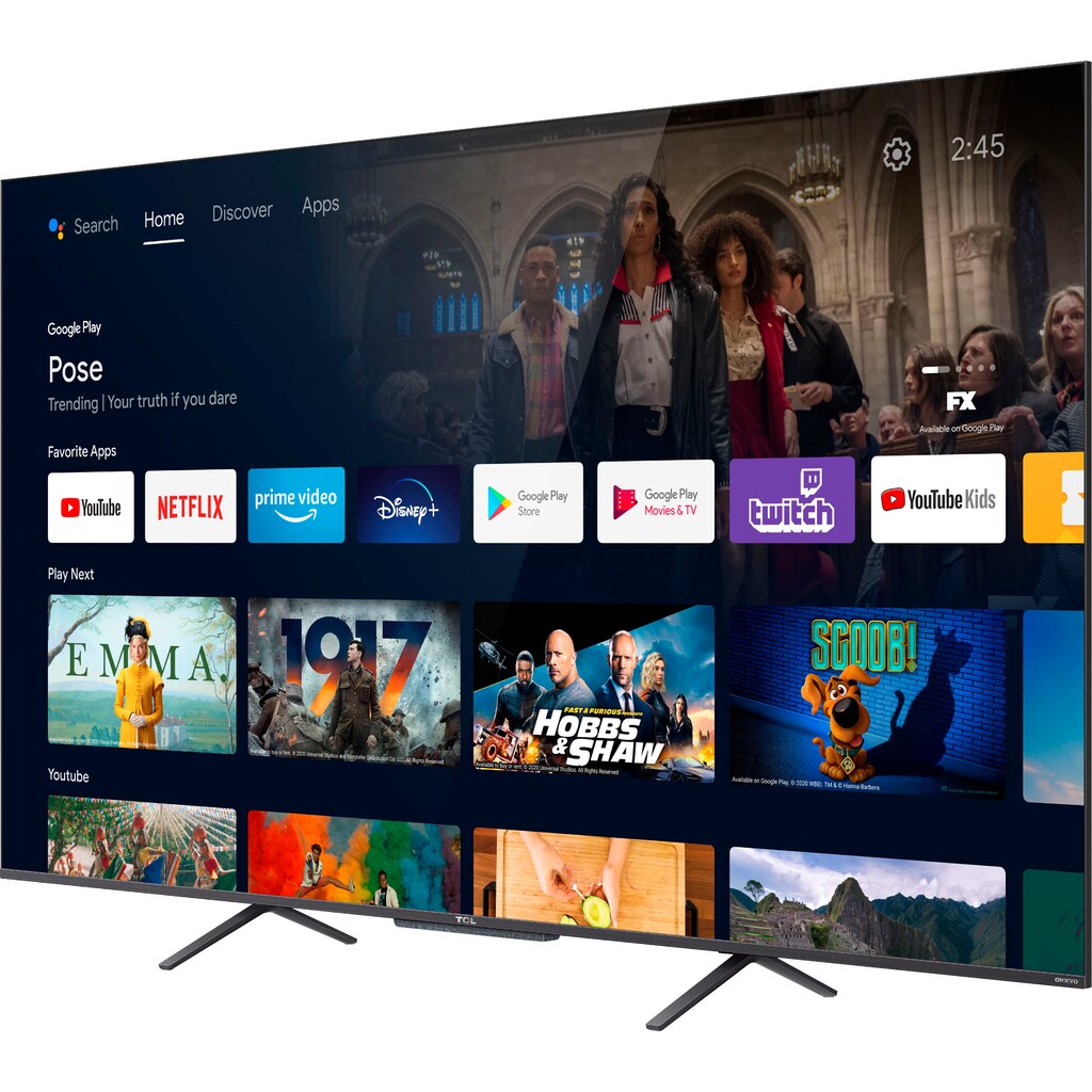 TCL QLED-Fernseher »50C722X1«, 126 cm/50 Zoll, 4K Ultra HD, Smart-TV-Android TV