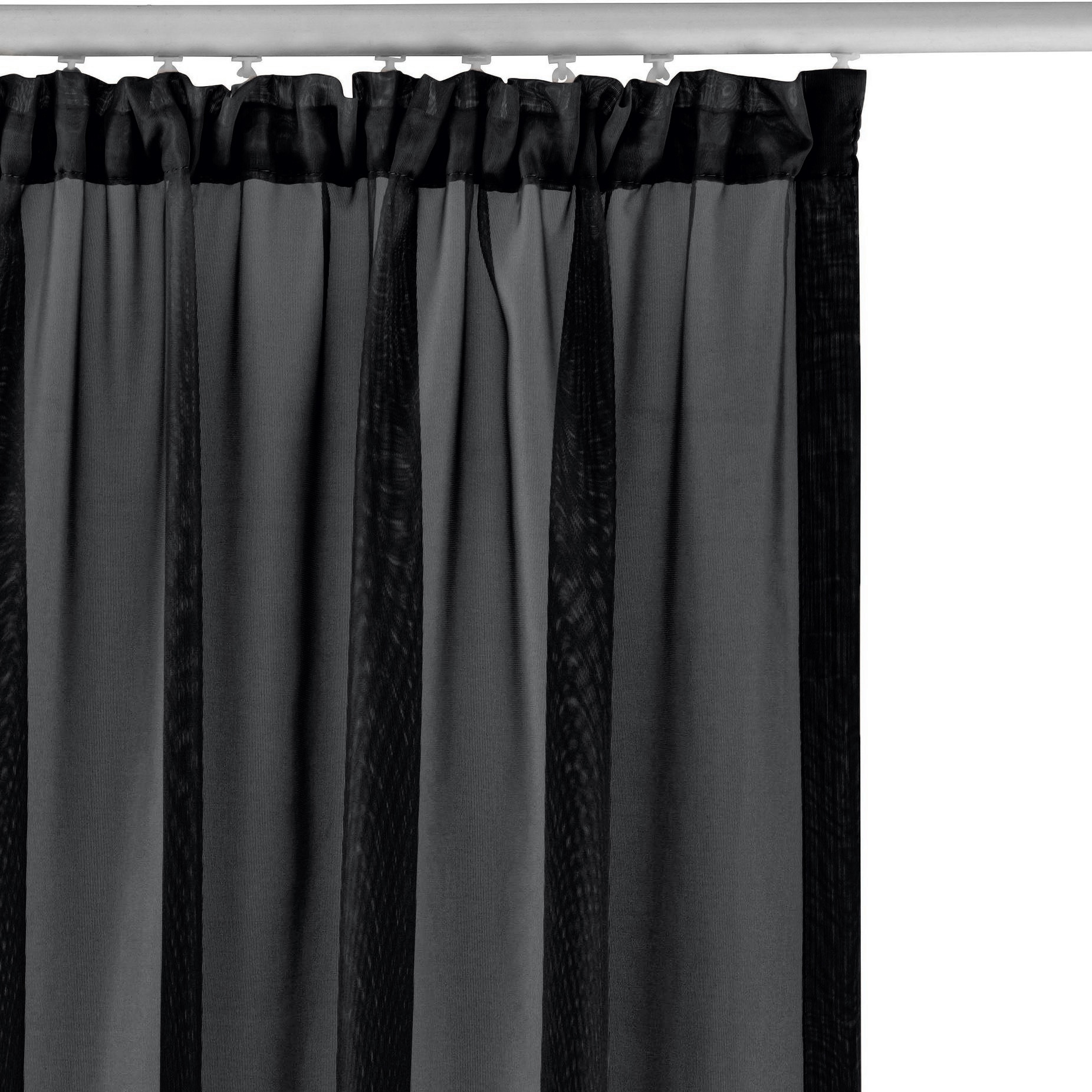 OTTO home Gardine »XANA« Kräuselband 1 Stk. tlg. Bestseller, einfarbig, 1 bzw. 2 Schals, pflegeleicht, Beststeller!