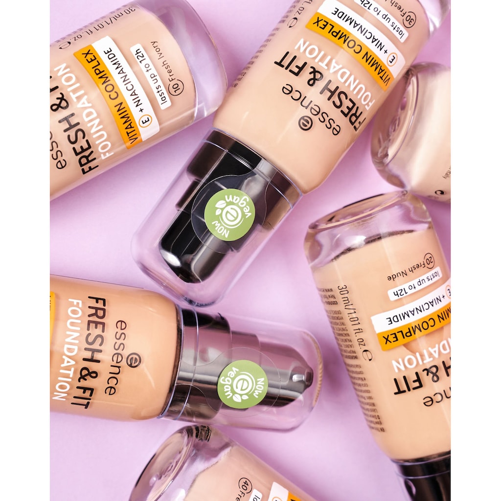 Essence Foundation »FRESH & FIT FOUNDATION«, (Set, 3 tlg.)