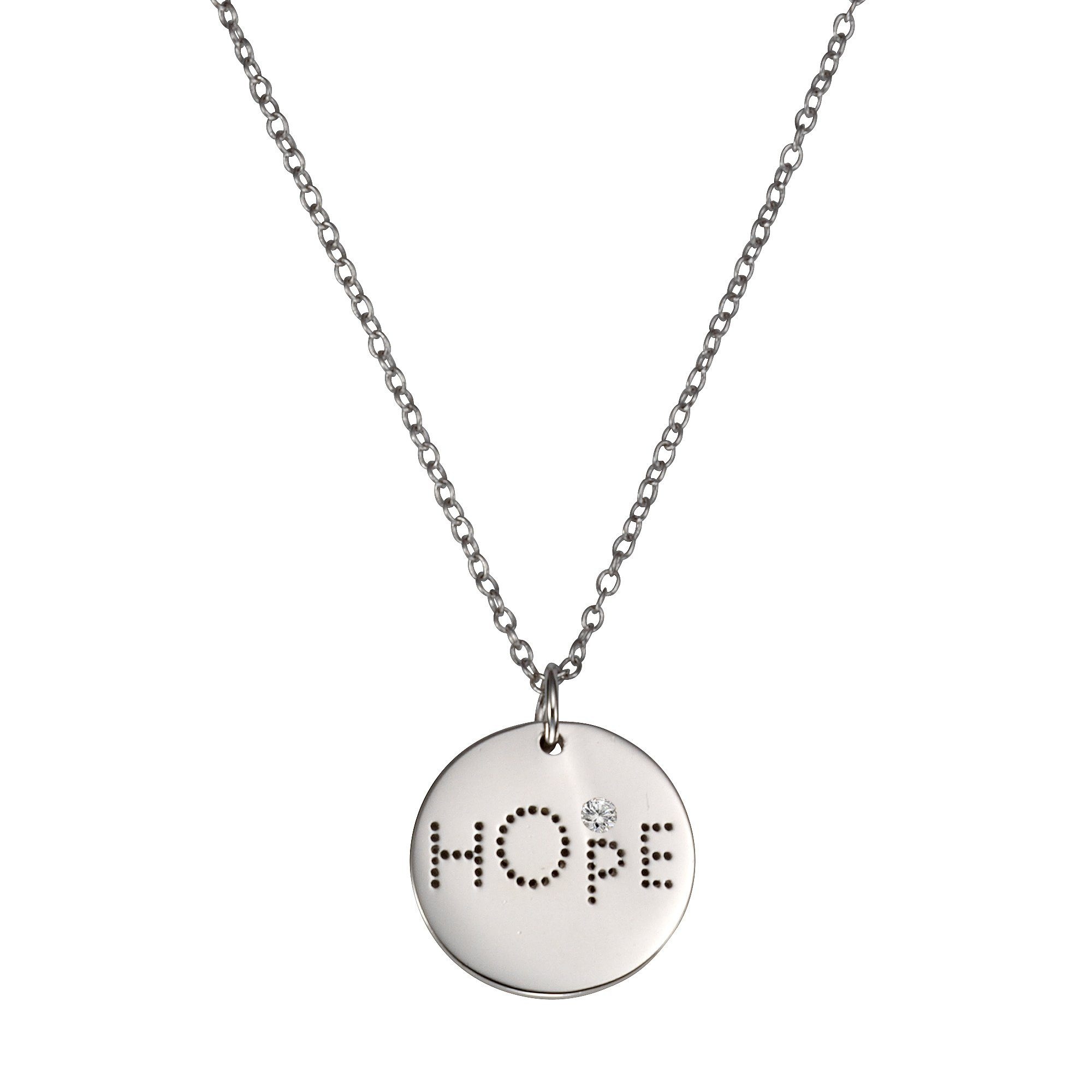 Zeeme Kette mit Anhänger »925/- Sterling Silber Diamant«, rhodiniert