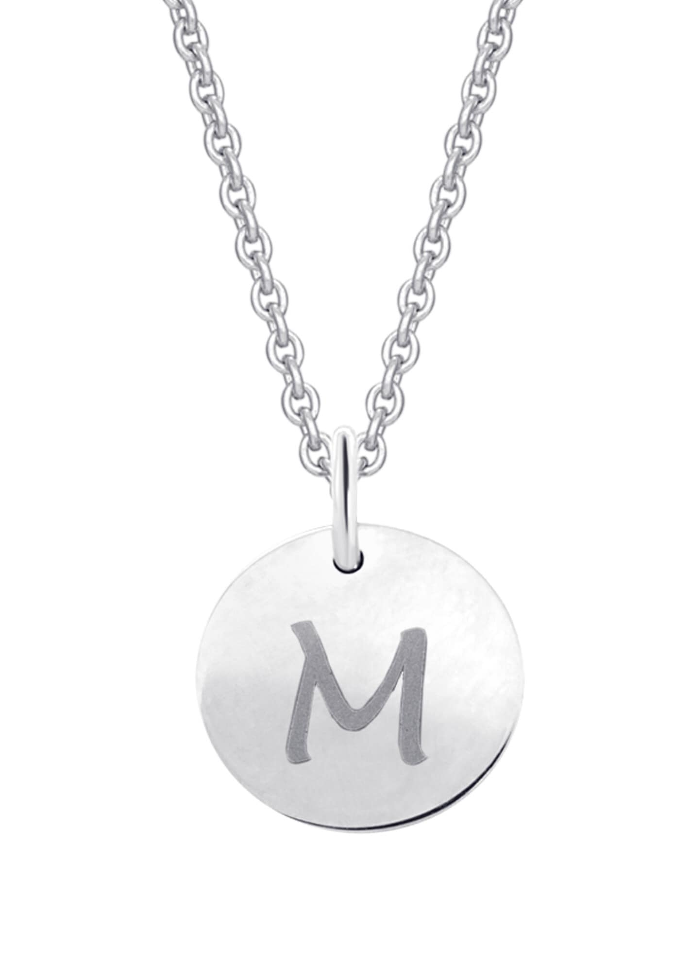 ONE ELEMENT Kette und Anhänger Set »Schmuckset - Set mit Halskette Buchstabe M Buchstaben Anhänger aus 333 Weißgold Ø 11,0 mm«