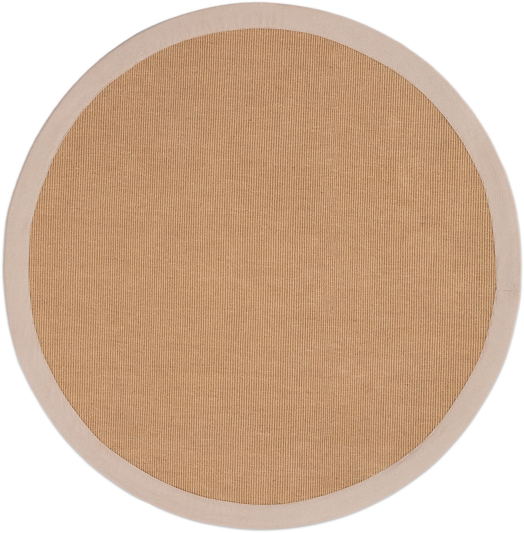 carpetfine Sisalteppich »Sisal«, rund, 5 mm Höhe, mit farbiger Bordüre, Anti-Rutsch Rückseite