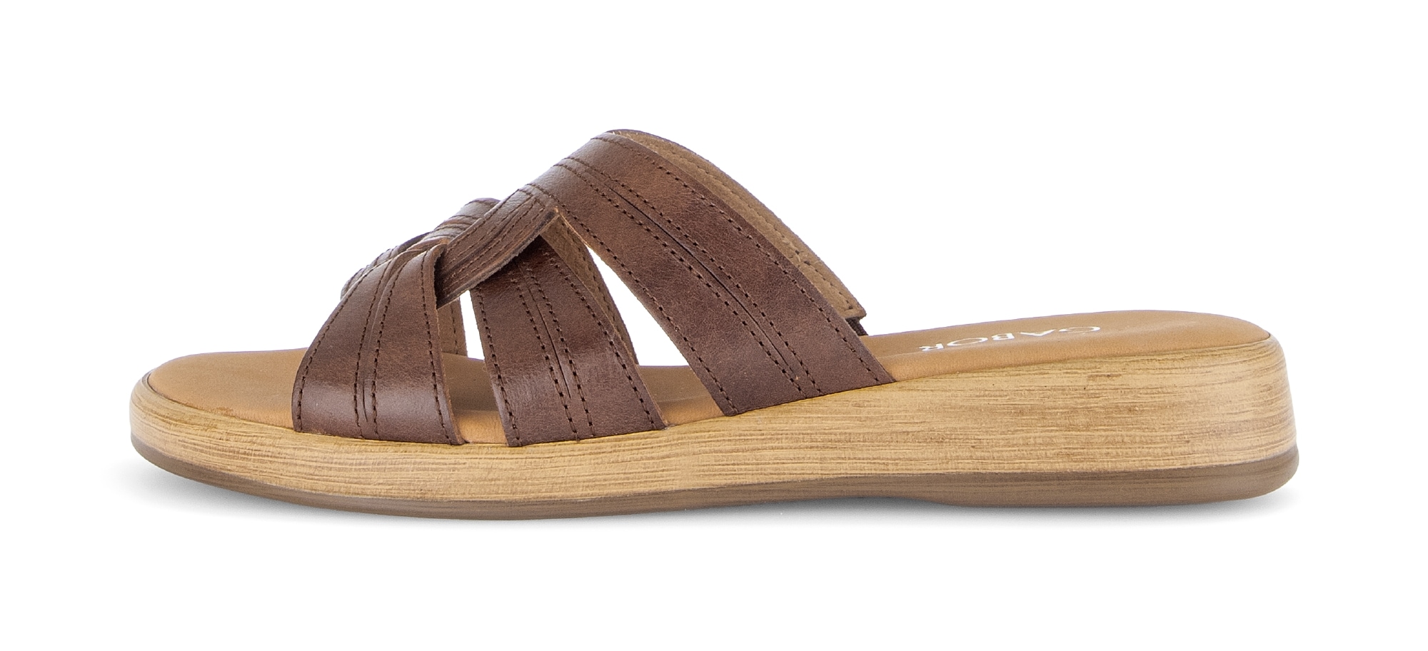 Gabor Pantolette »Rhodos«  Plateau, Schlupfschuh, Sommerschuh mit Ziernähten, G-Weite