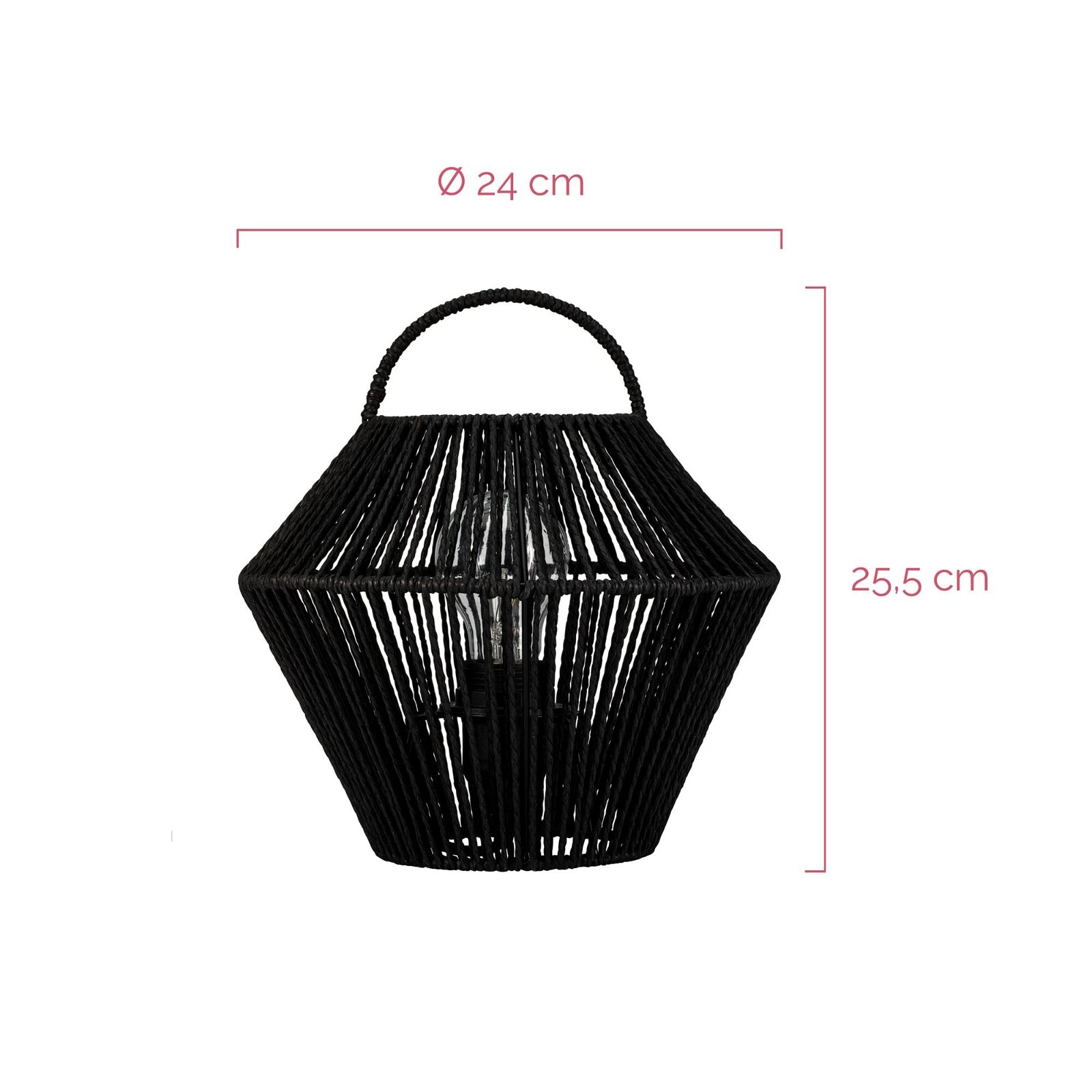 Pauleen Tischleuchte »Boho Shine max20W Schwarz 230V Metall/Rattan«, 1 flammig, Leuchtmittel E27 | ohne Leuchtmittel, E27