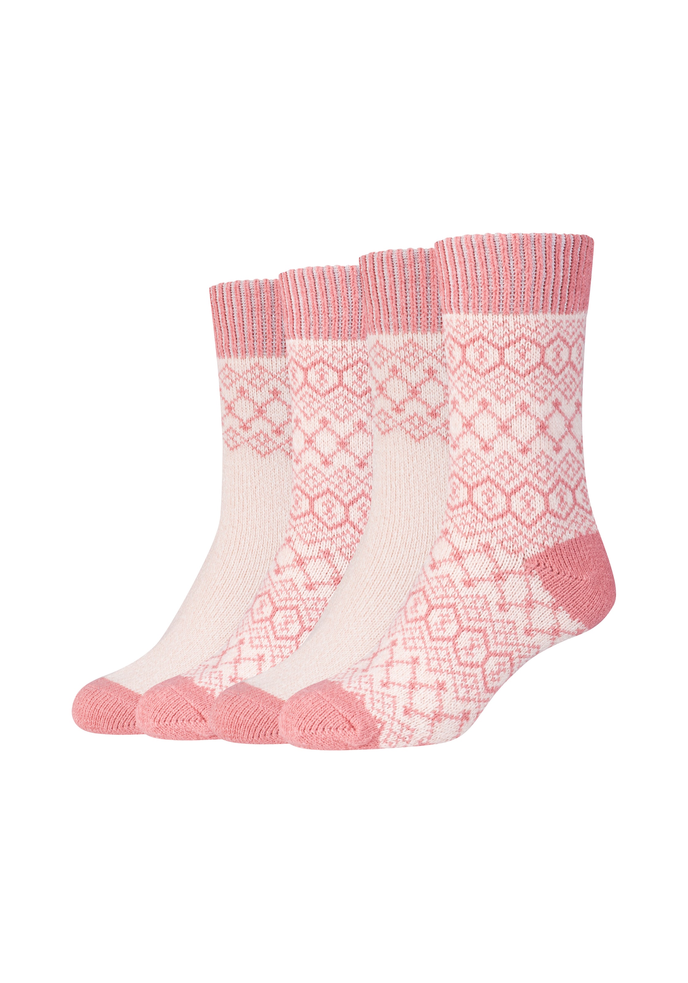 Camano Socken kuschelige Damen-Socken, mit Jacquardmuster, 4 Paar im Set