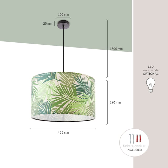 Paco Home Pendelleuchte »Ostende 534«, 1 flammig-flammig, Esstisch  Lampenschirm Küchenlampe Wohnzimmer Modern Jungle Palme kaufen online bei  OTTO