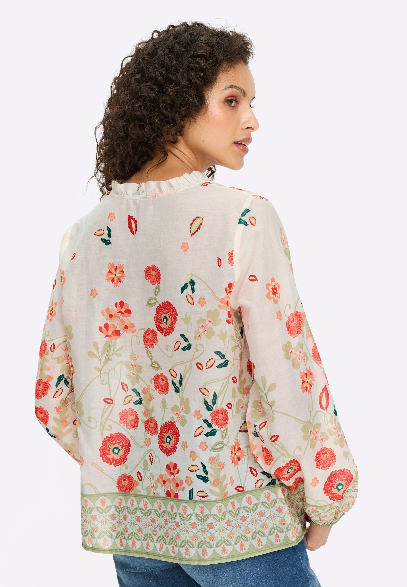 heine Rüschenbluse »Druckbluse Druckbluse mit Ballonärmeln«