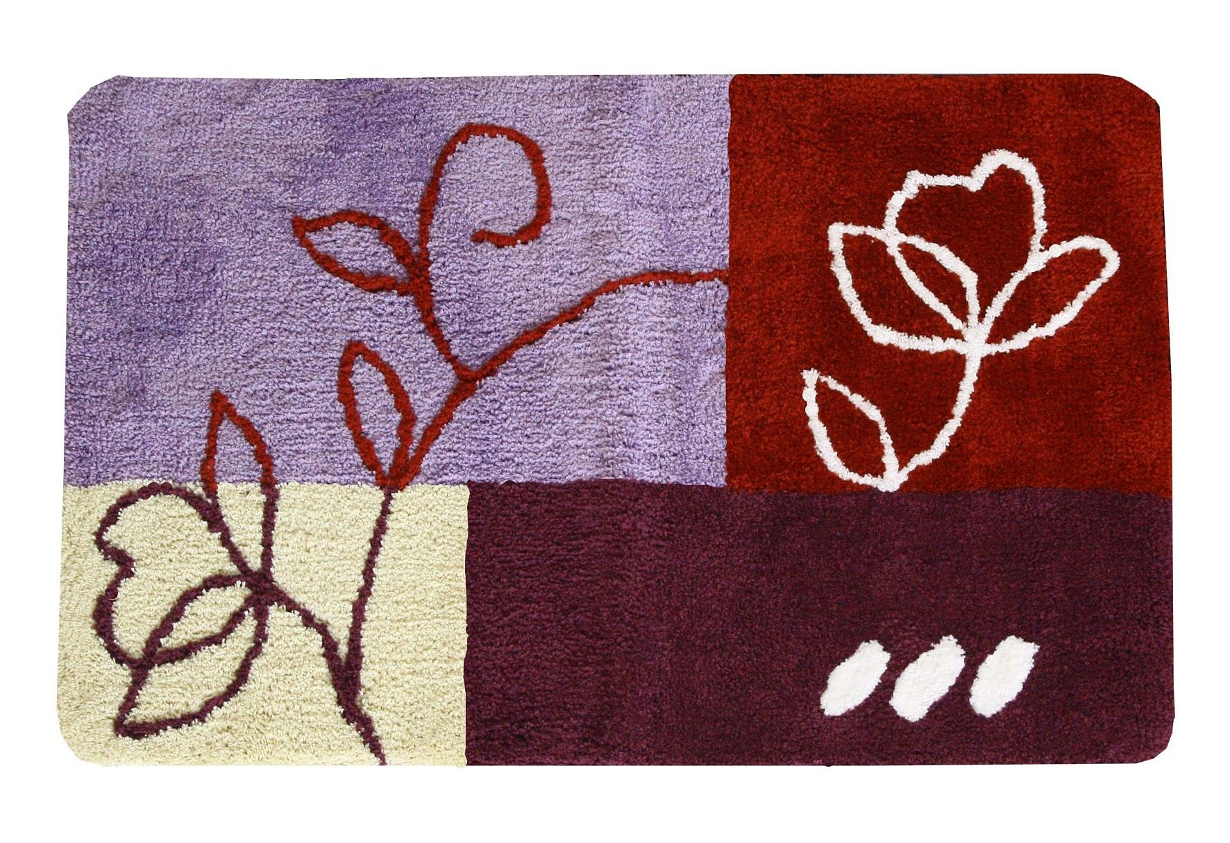 KiNZLER Badematte »Gedinne«, rutschhemmend beschichtet, fußbodenheizungsgeeignet, Badteppich, rund, modernes florales Patchwork Design, waschbar