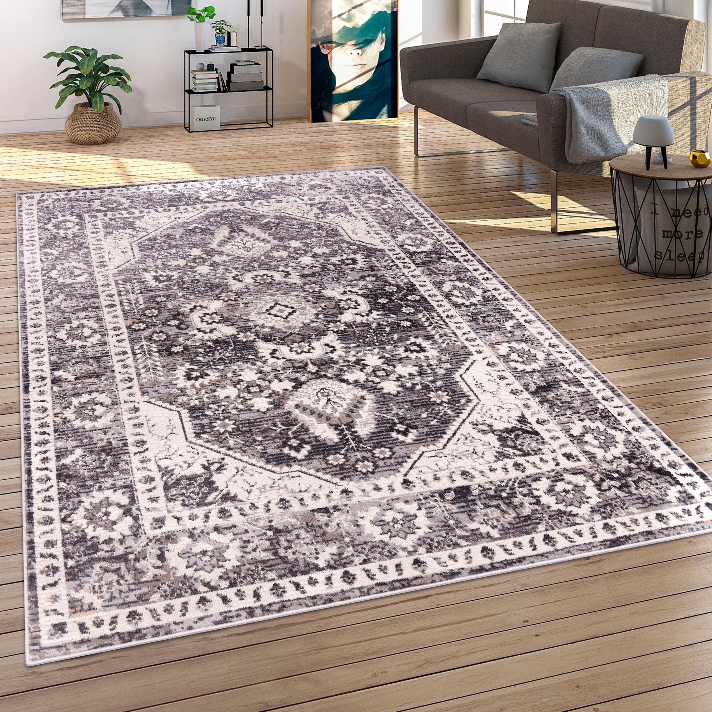 Paco Home Teppich »Foggia 777«, rechteckig, 12 mm Höhe, Kurzflor, Orient Optik, Vintage Design