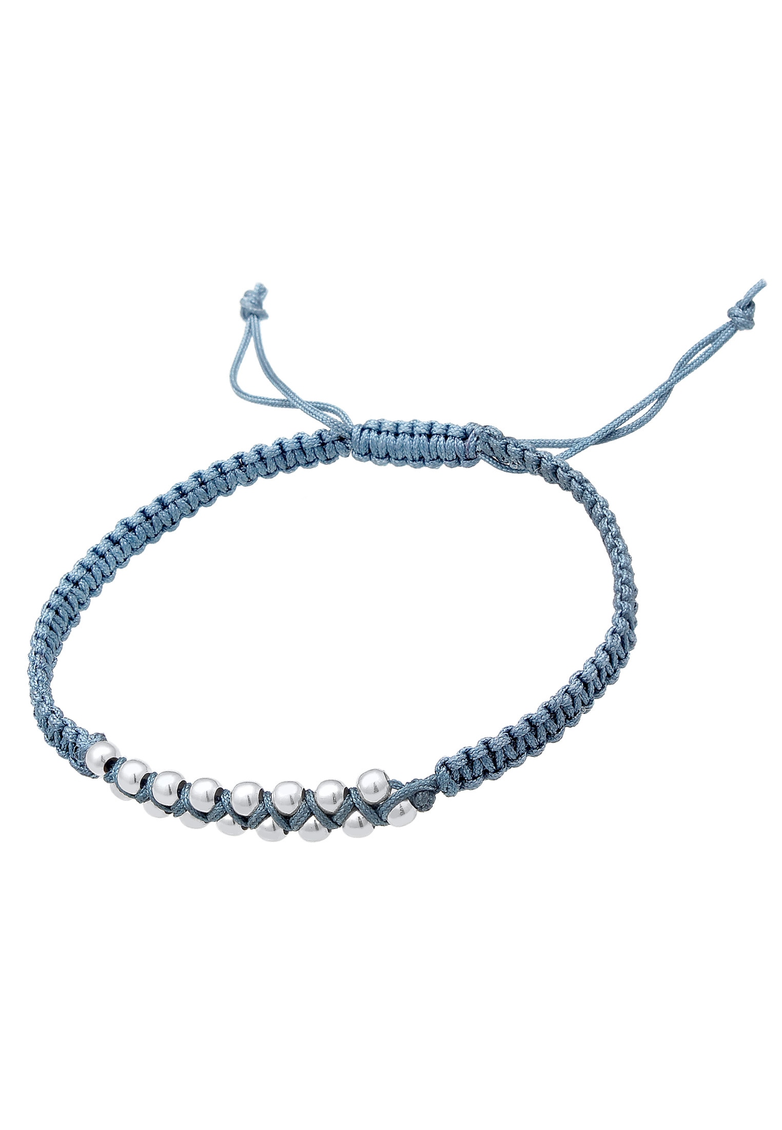 Elli Armkette »Armband Kugeln Bead Nylon Knoten Verstellbar 925 Silber«