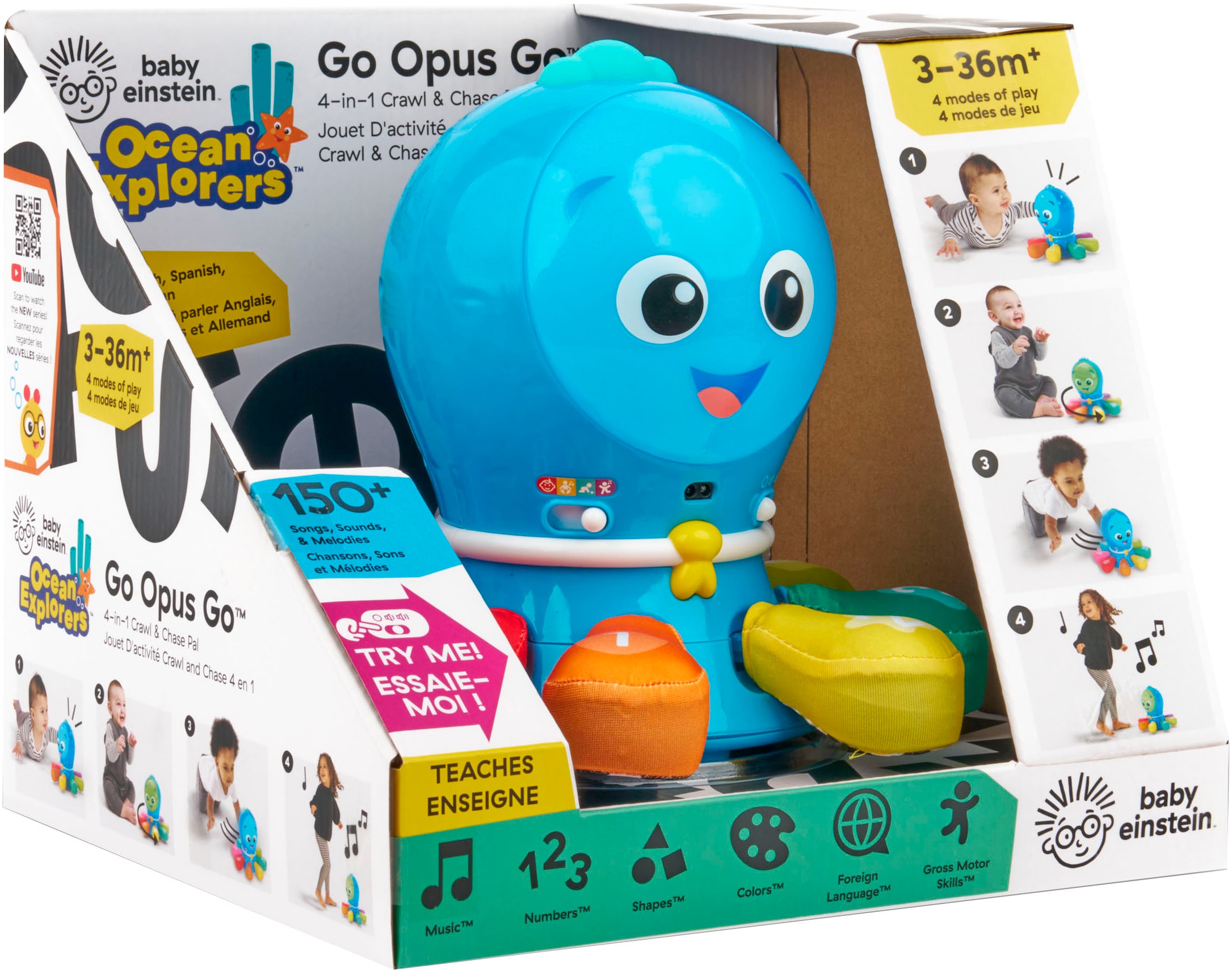 Baby Einstein Greifspielzeug »Go Opus Go™ 4-in-1 Crawl & Chase Pal«, mit Sound