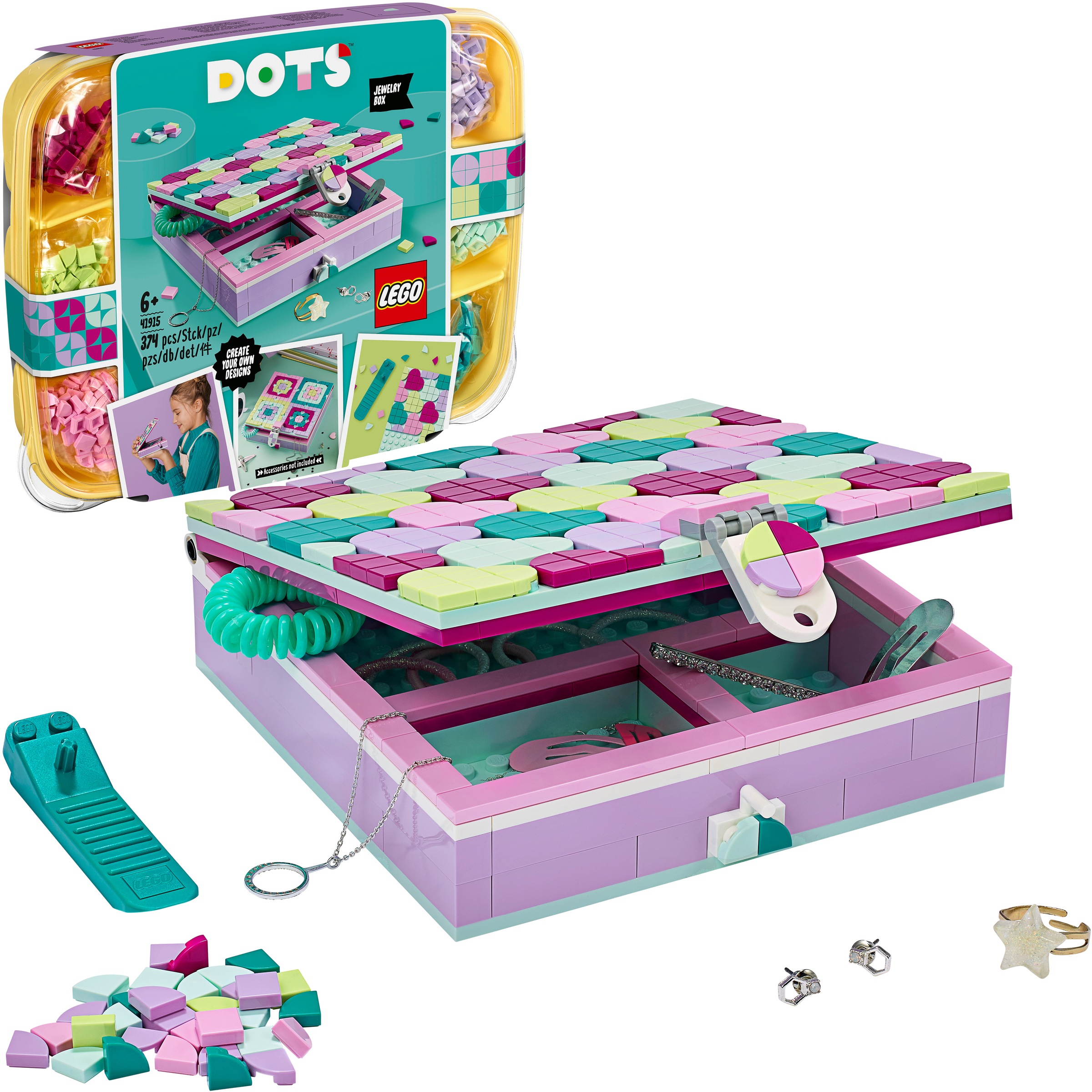 LEGO® Konstruktionsspielsteine »Schmuckbox (41915), LEGO® Dots«, (374 St.), Made in Europe