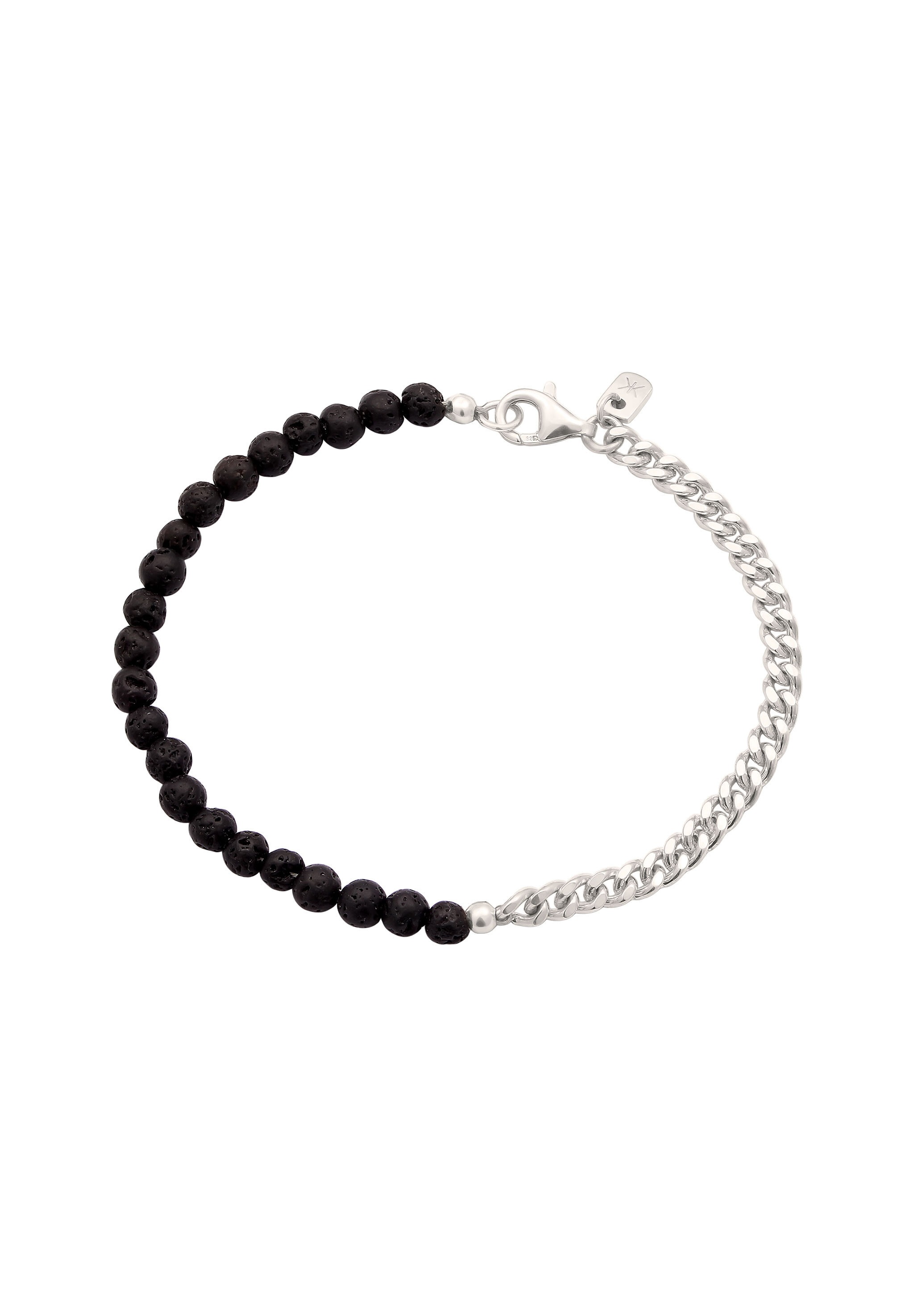 Kuzzoi Armkette »Armband Panzerkette Lava Schwarz 925 Sterling Silber«