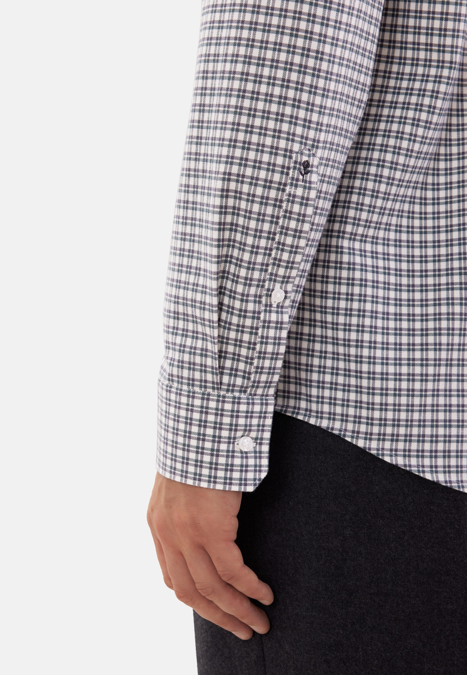 seidensticker Flanellhemd »Schwarze Rose« Comfort 1/1 Button-Down-Kragen Karo
