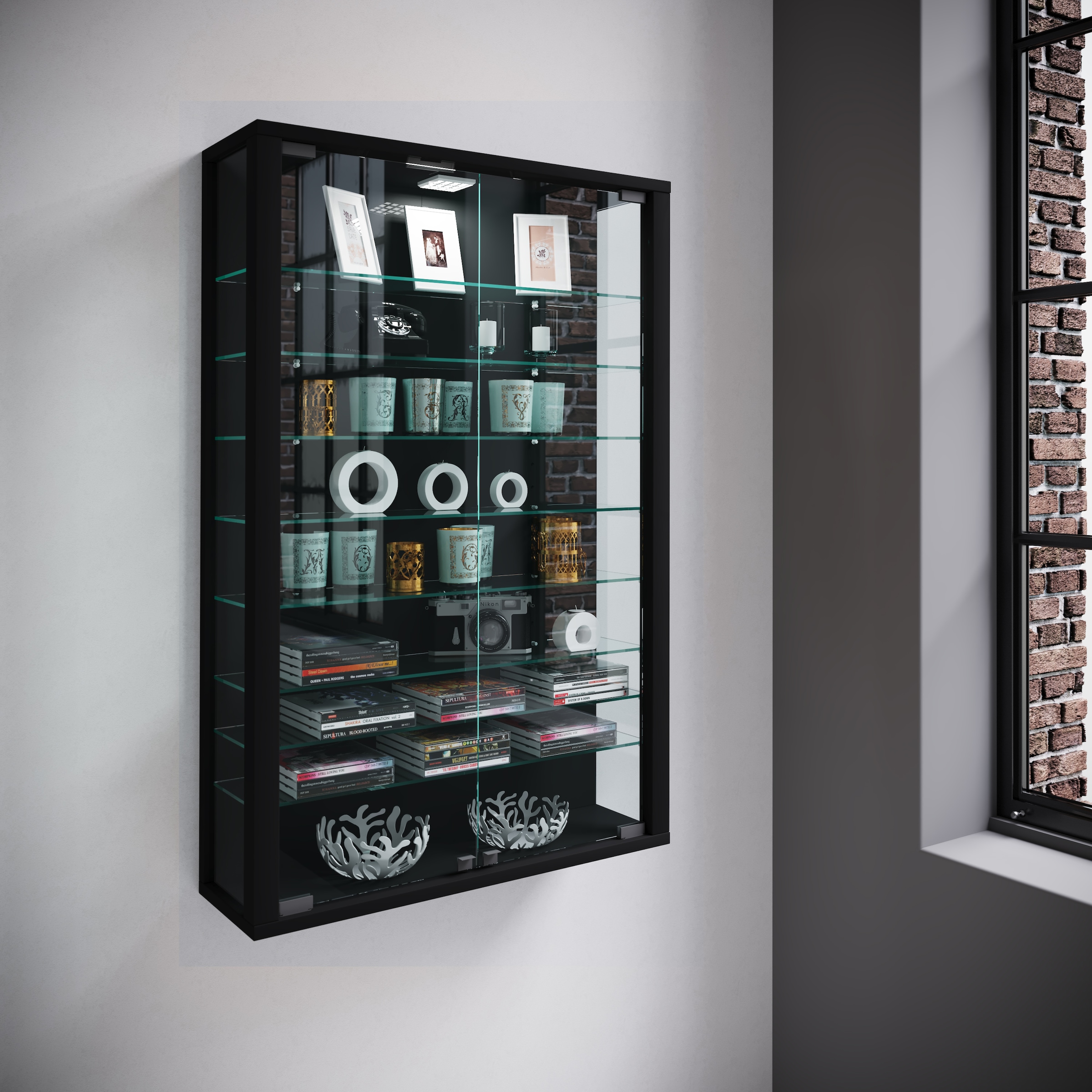 VCM Wandregal »Wandvitrine Hängevitrine Glasvitrine Vitrosa Mini«
