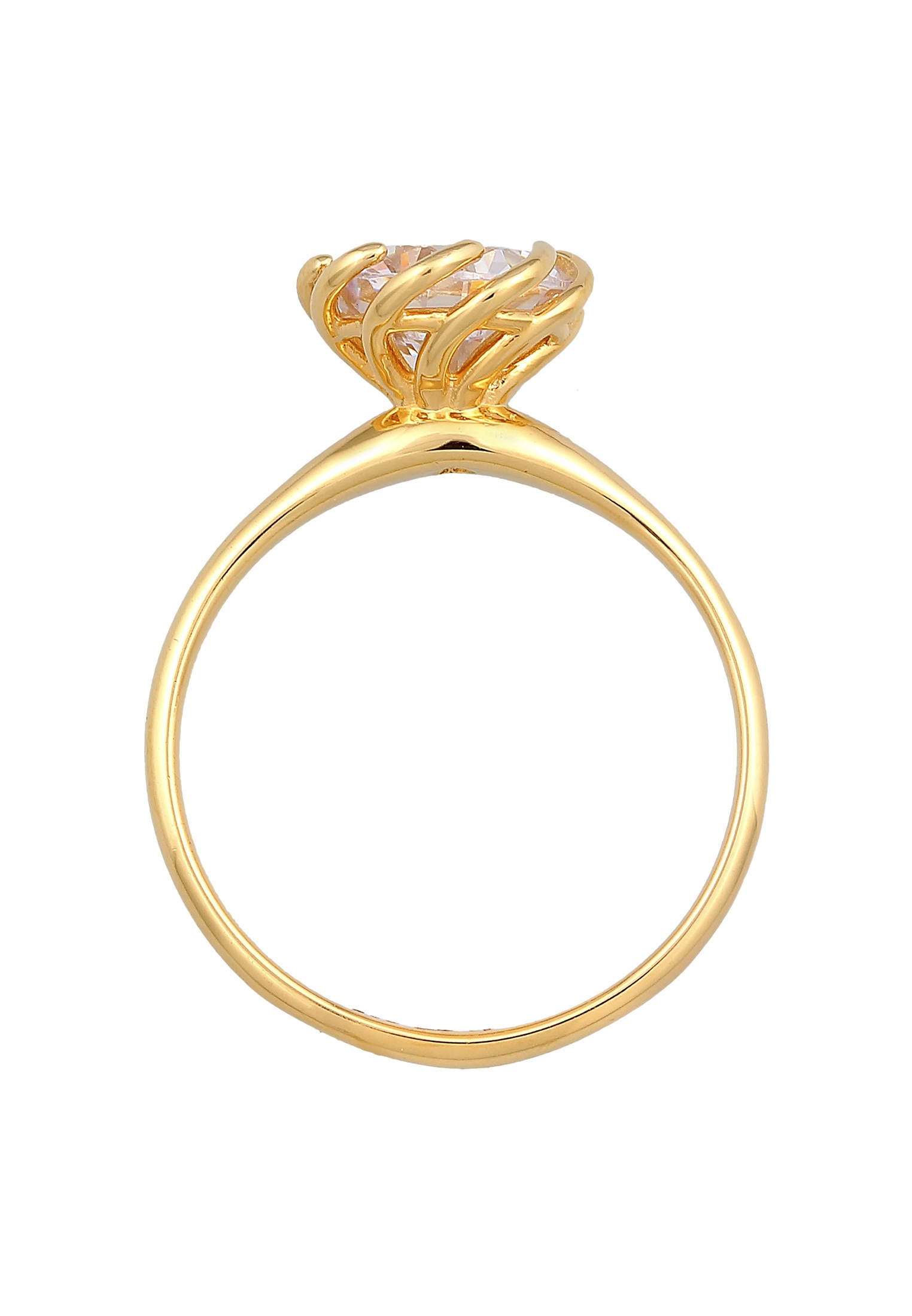 Elli Silberring »Ring Zirkonia Verlobung Solitär Blüte 925 Silber«