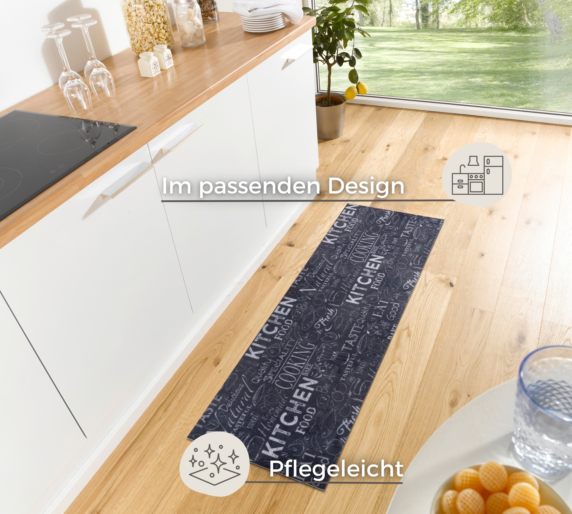 HANSE Home Küchenläufer »Wild Kitchen Board«, rechteckig, 3 mm Höhe, Läufer, Rutschfest, Küchenteppich, Küche, Teppich, Pflegeleicht, Flur