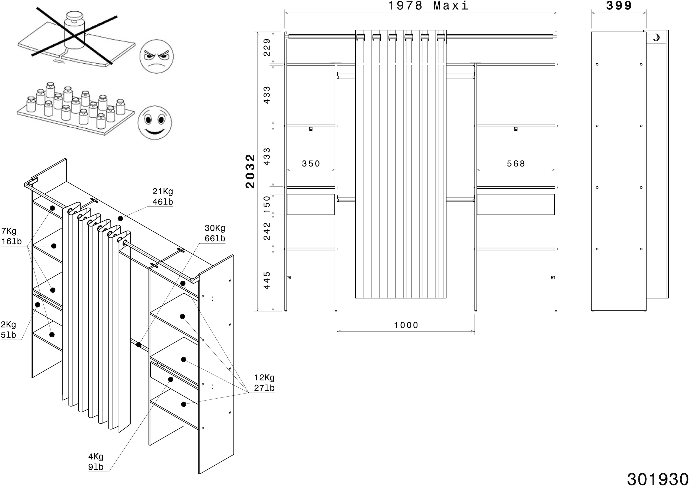 Parisot Mehrzweckschrank »Combi 2« Set, 1 Stk. tlg.