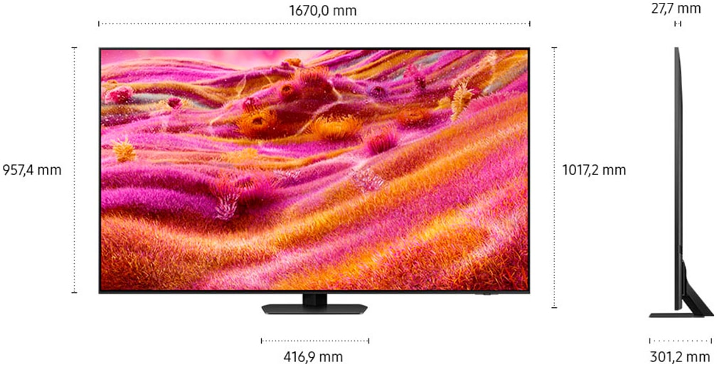 Samsung QLED-Fernseher »GQ75QN90FAT«, 4K Ultra HD, Smart-TV, NQ HDR+, Glare Free, Upscaling Pro, Dolby Atmos & AI Sound, bis 165Hz