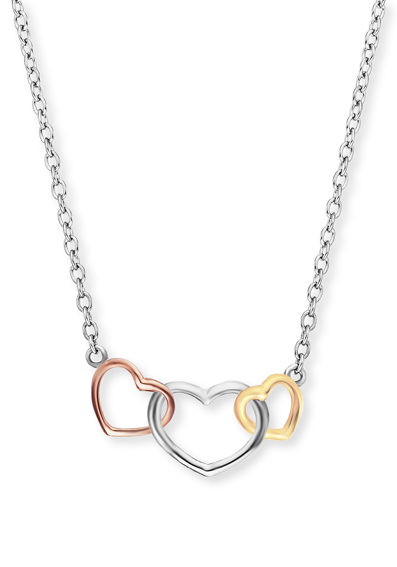 Kette mit Anhänger »3 HERZEN SILBER TRICOLOR, ERN-WITHLOVE-03«