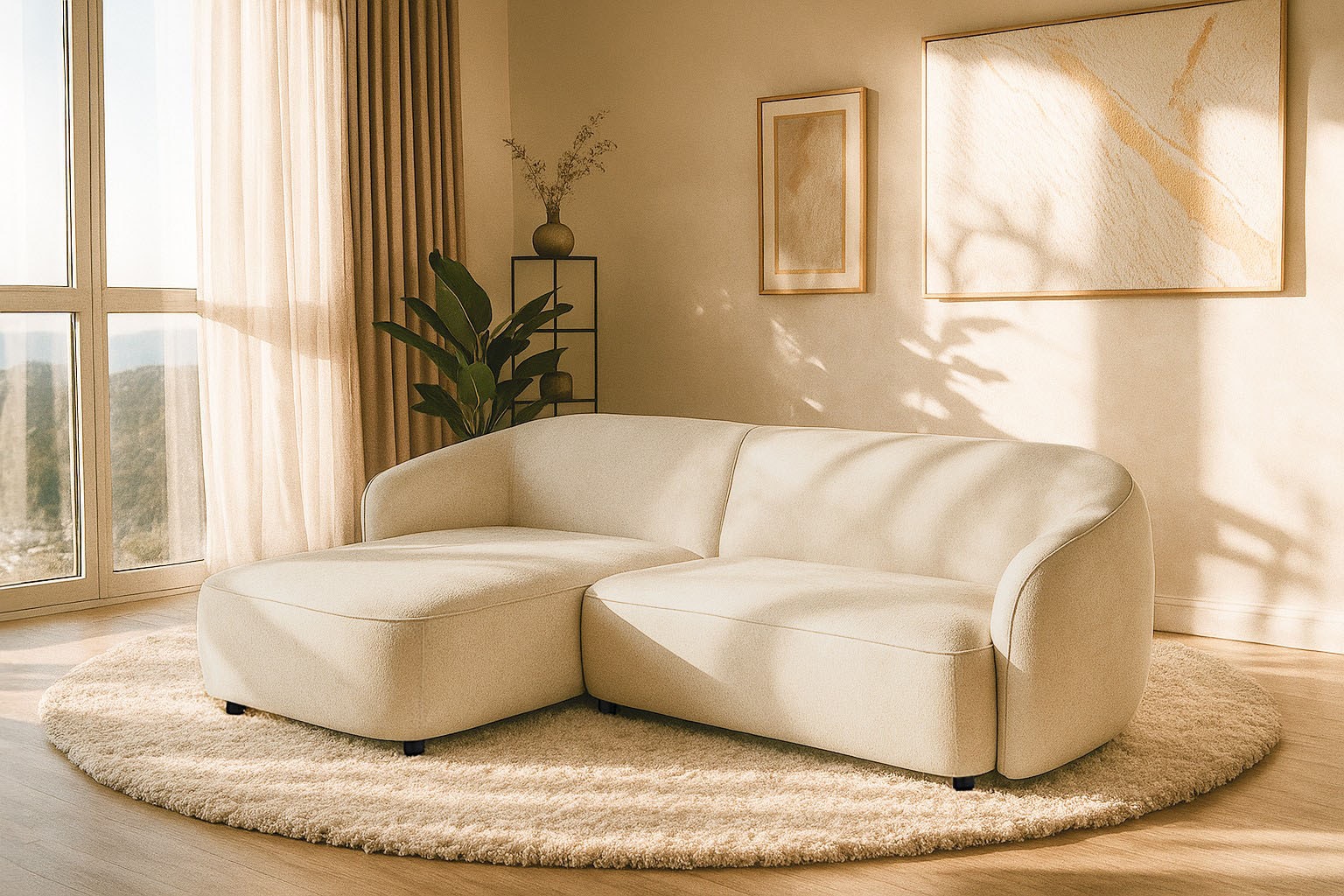 INOSIGN Ecksofa »Cosigo«, Breite 246 cm, 2 Chenille-Stoffe zur Auswahl, mit Kaltschaum