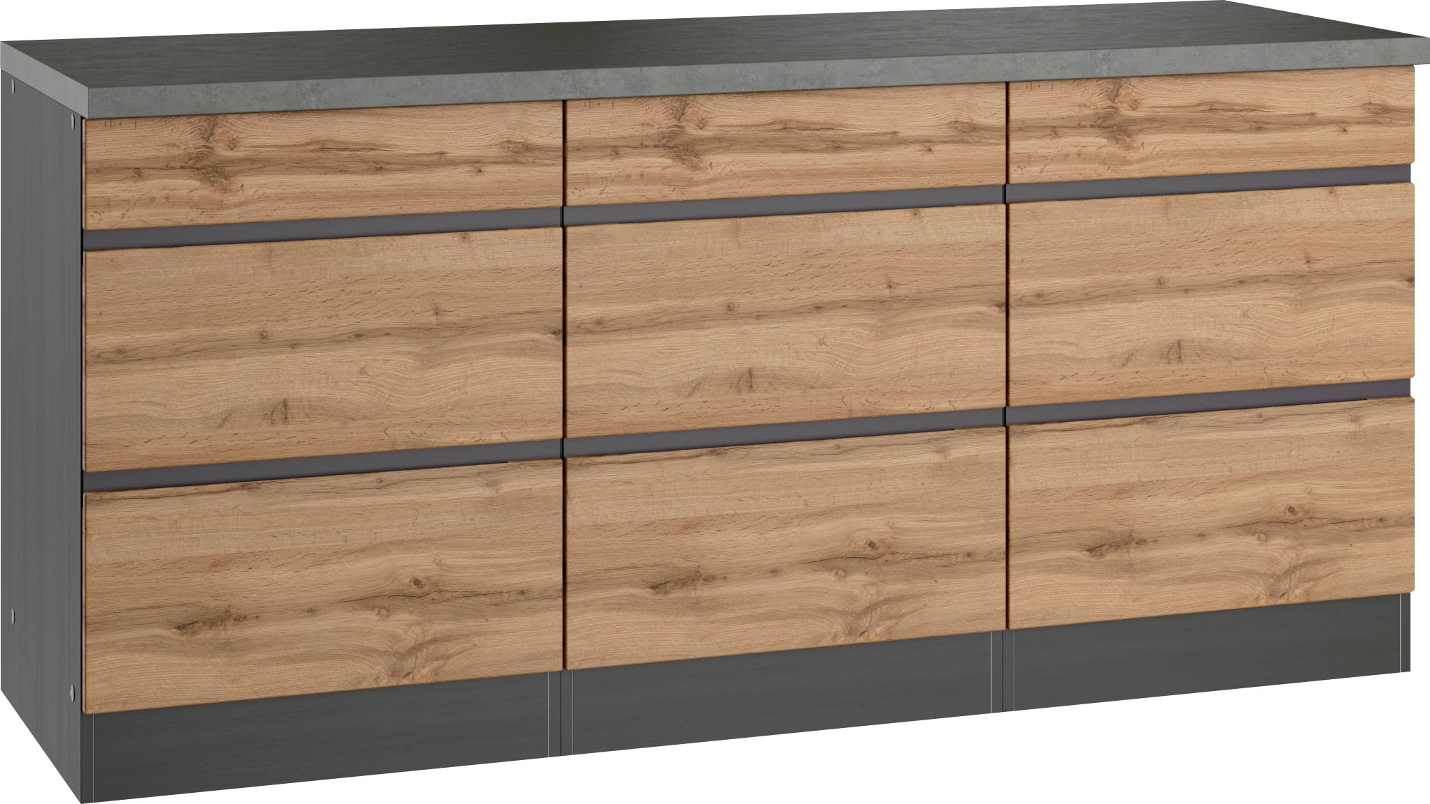 KOCHSTATION Unterschrank »KS-Riesa« Breite 180 cm, MDF-Fronten