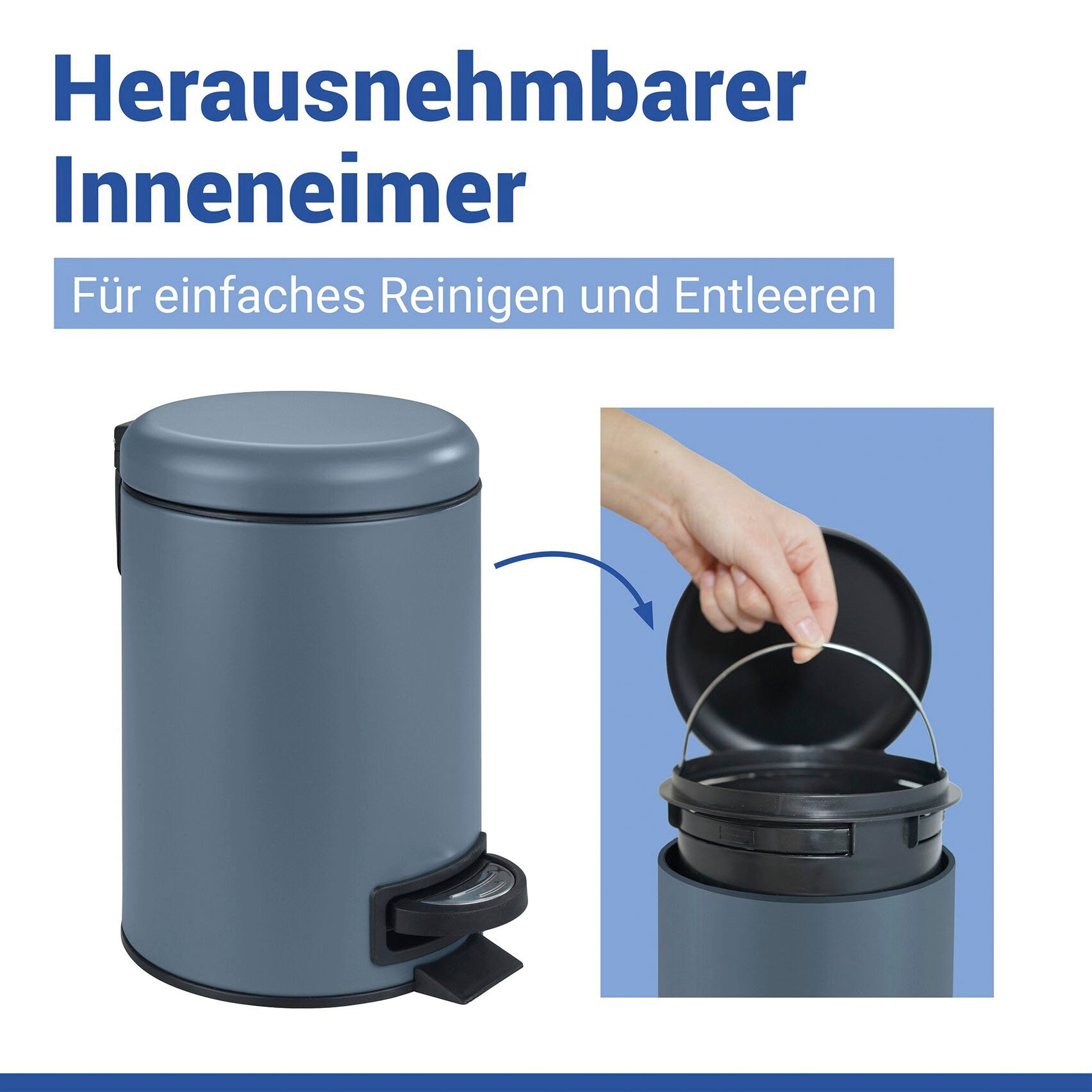 WENKO Kosmetikeimer »Leman« 3 Liter, BxTxH: 17x22,5x25 cm